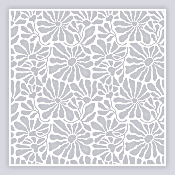 Abstract Floral Full Clay Stencil