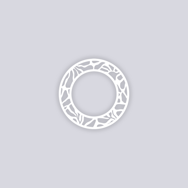 Abstract Floral Circle Rim Clay Stencil