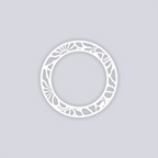 Abstract Floral Circle Rim Clay Stencil