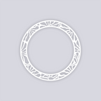 Abstract Floral Circle Rim Clay Stencil