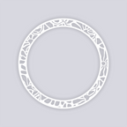 Abstract Floral Circle Rim Clay Stencil
