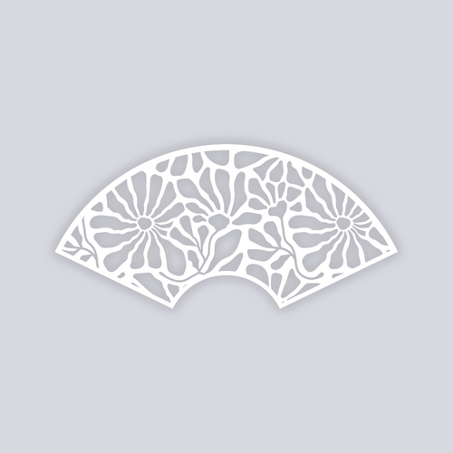 Abstract Floral Cups + Cones Clay Stencil