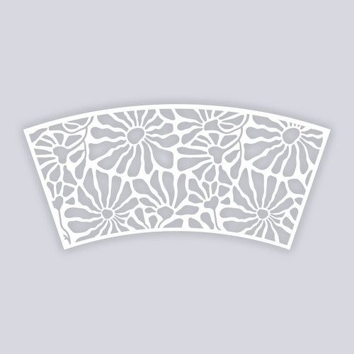 Abstract Floral Cups + Cones Clay Stencil