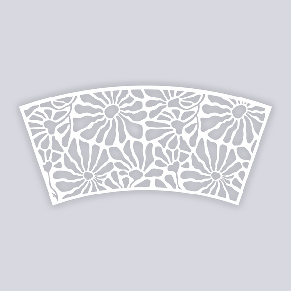 Abstract Floral Cups + Cones Clay Stencil