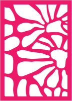 Abstract Floral Rectangle Clay Face Stencil