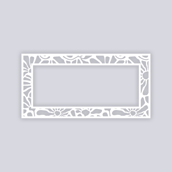 Abstract Floral Rectangle Rim Clay Stencil