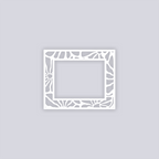 Abstract Floral Rectangle Rim Clay Stencil