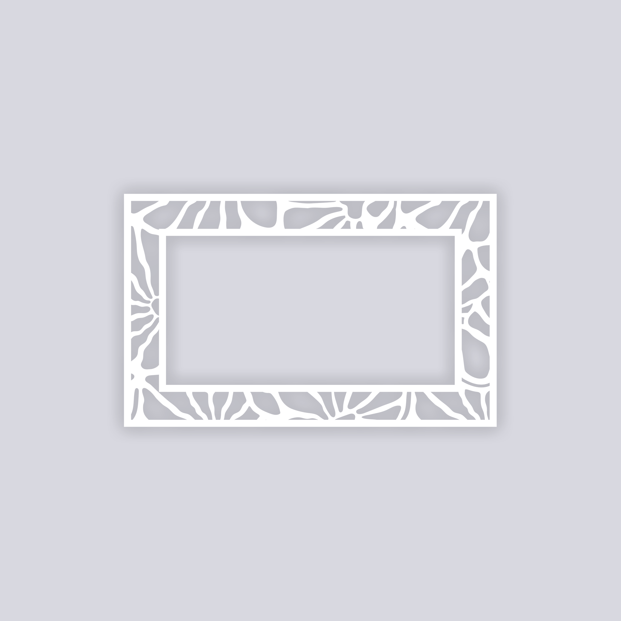 Abstract Floral Rectangle Rim Clay Stencil