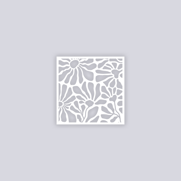 Abstract Floral Square Clay Stencil