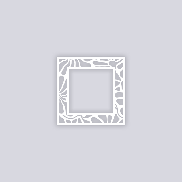 Abstract Floral Square Rim Clay Stencil
