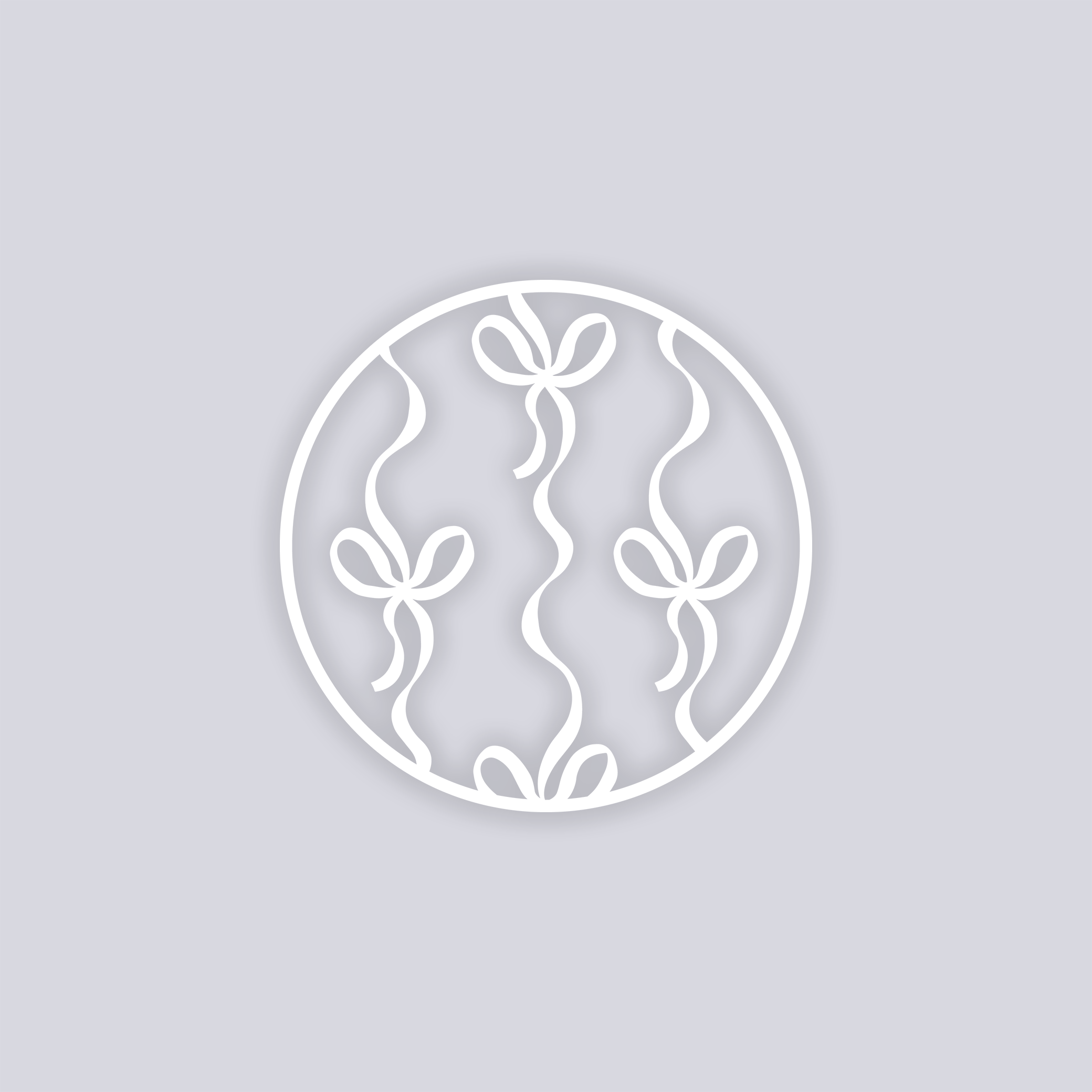 Bow Lines Circle Clay Stencil