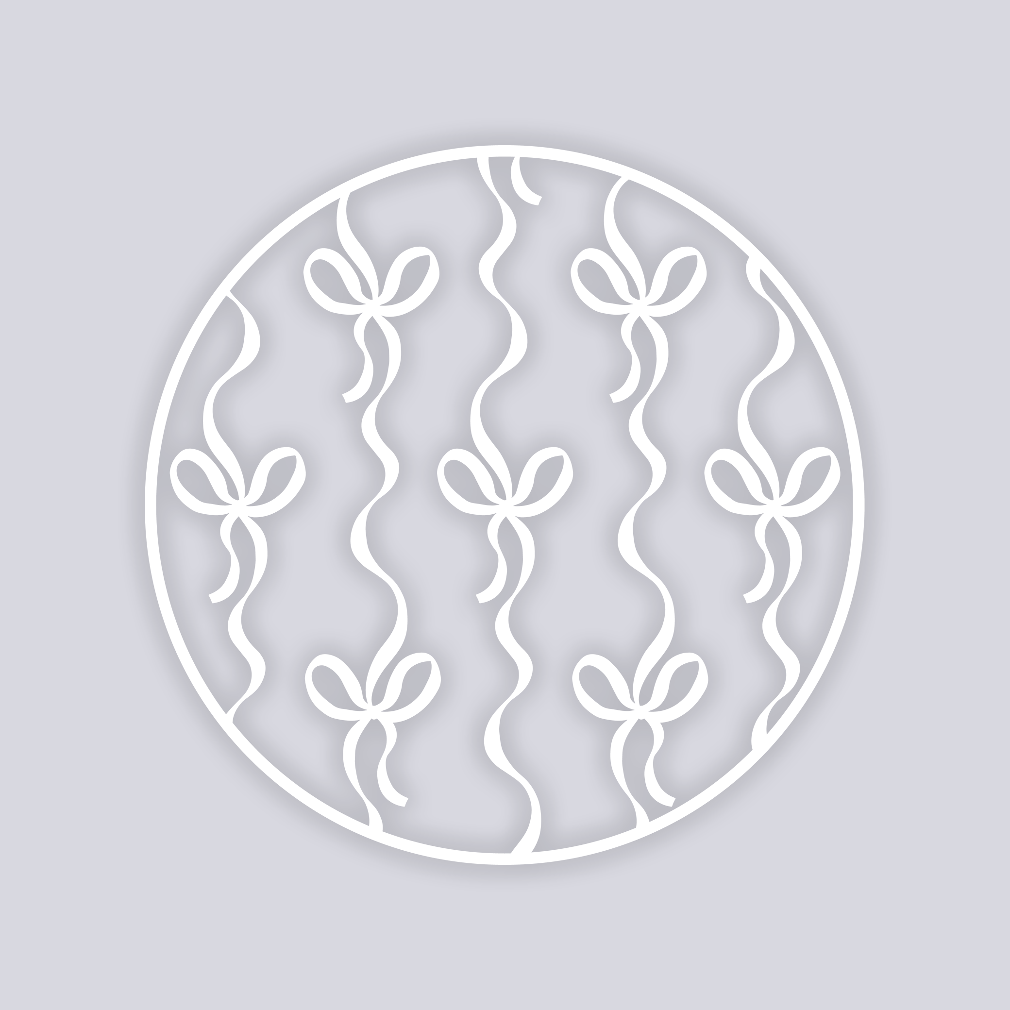 Bow Lines Circle Clay Stencil