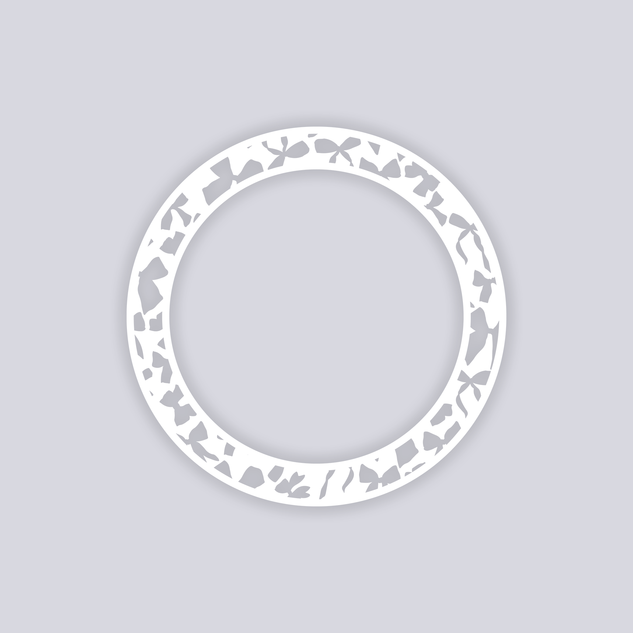 Bows Circle Rim Clay Stencil