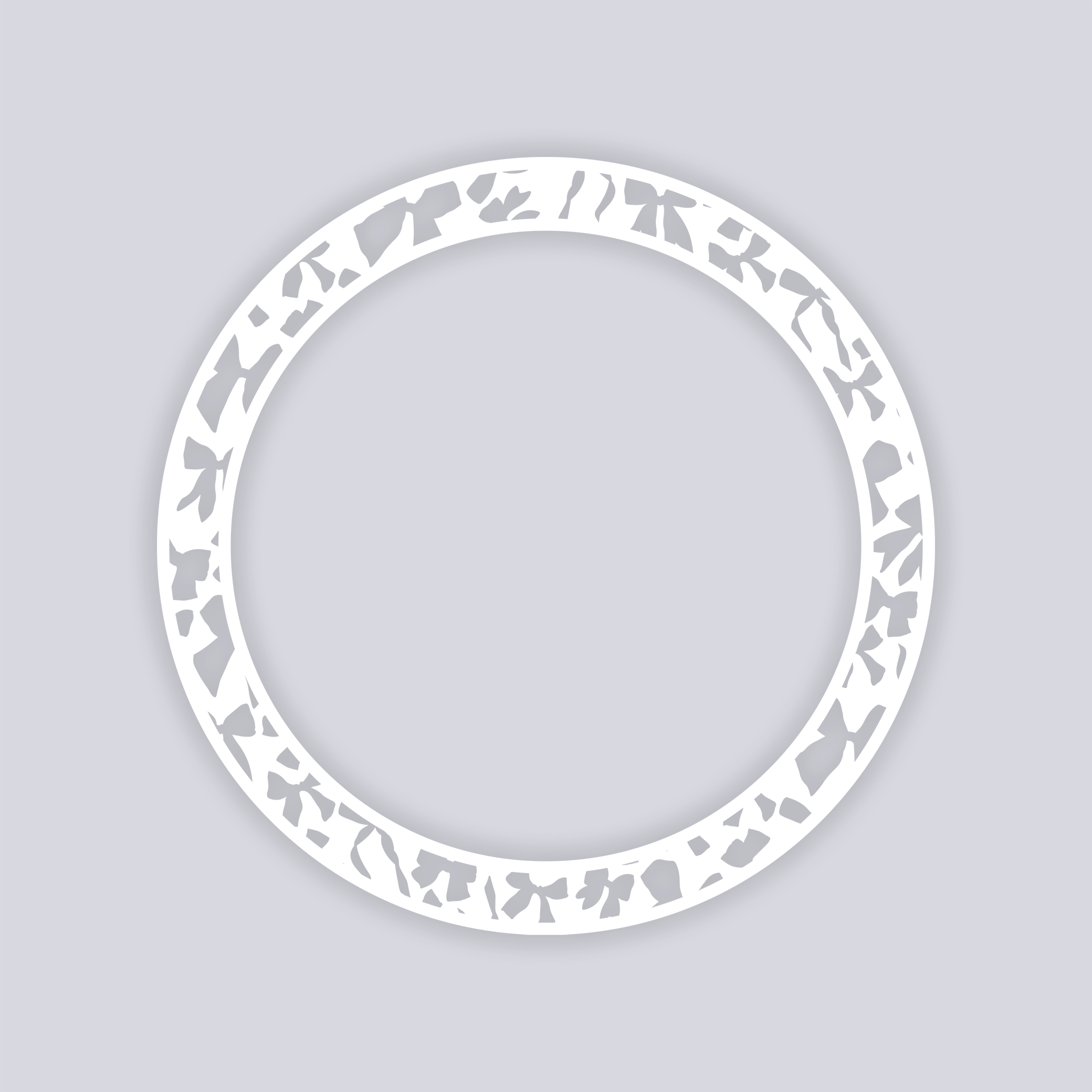 Bows Circle Rim Clay Stencil