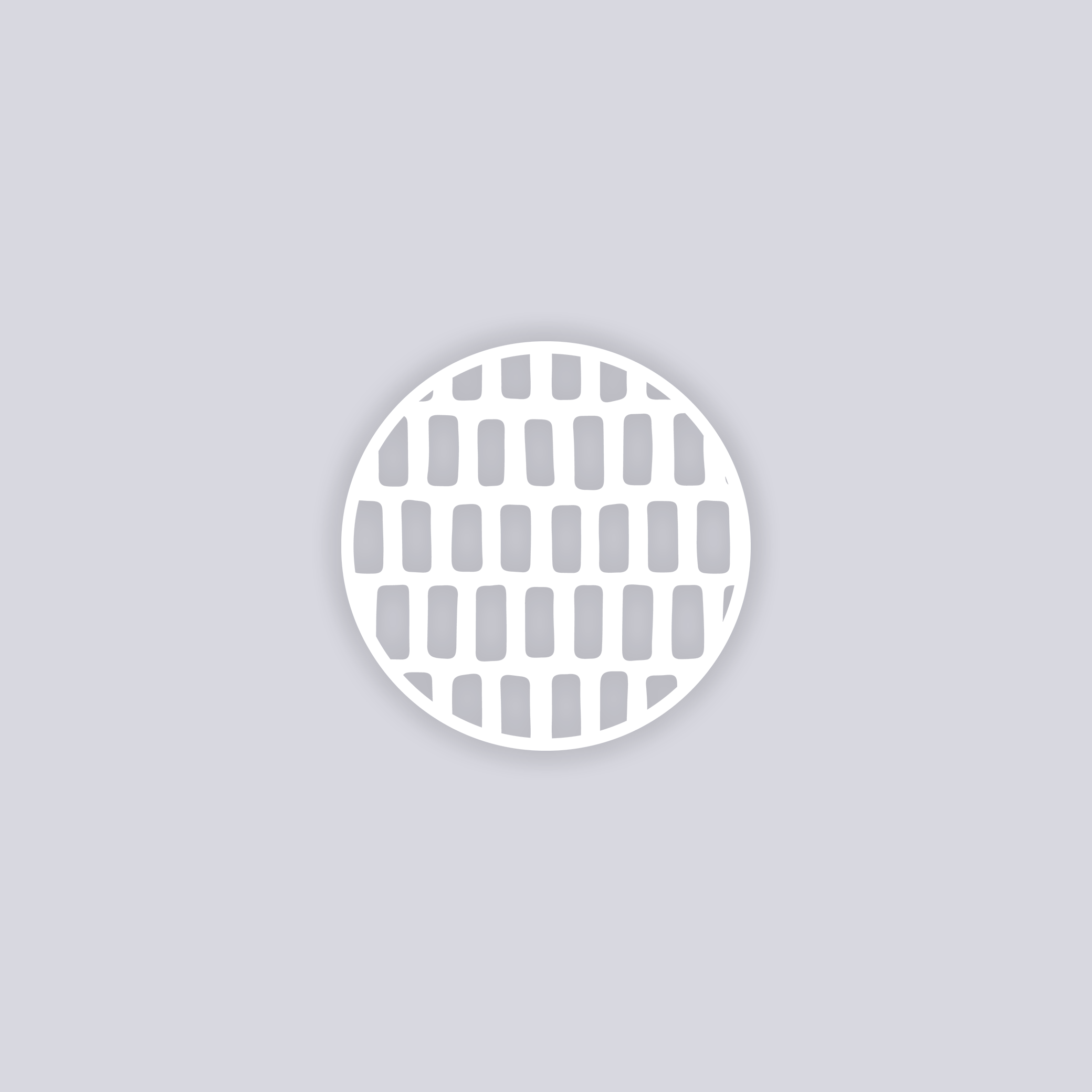 Brick Grid Circle Clay Stencil