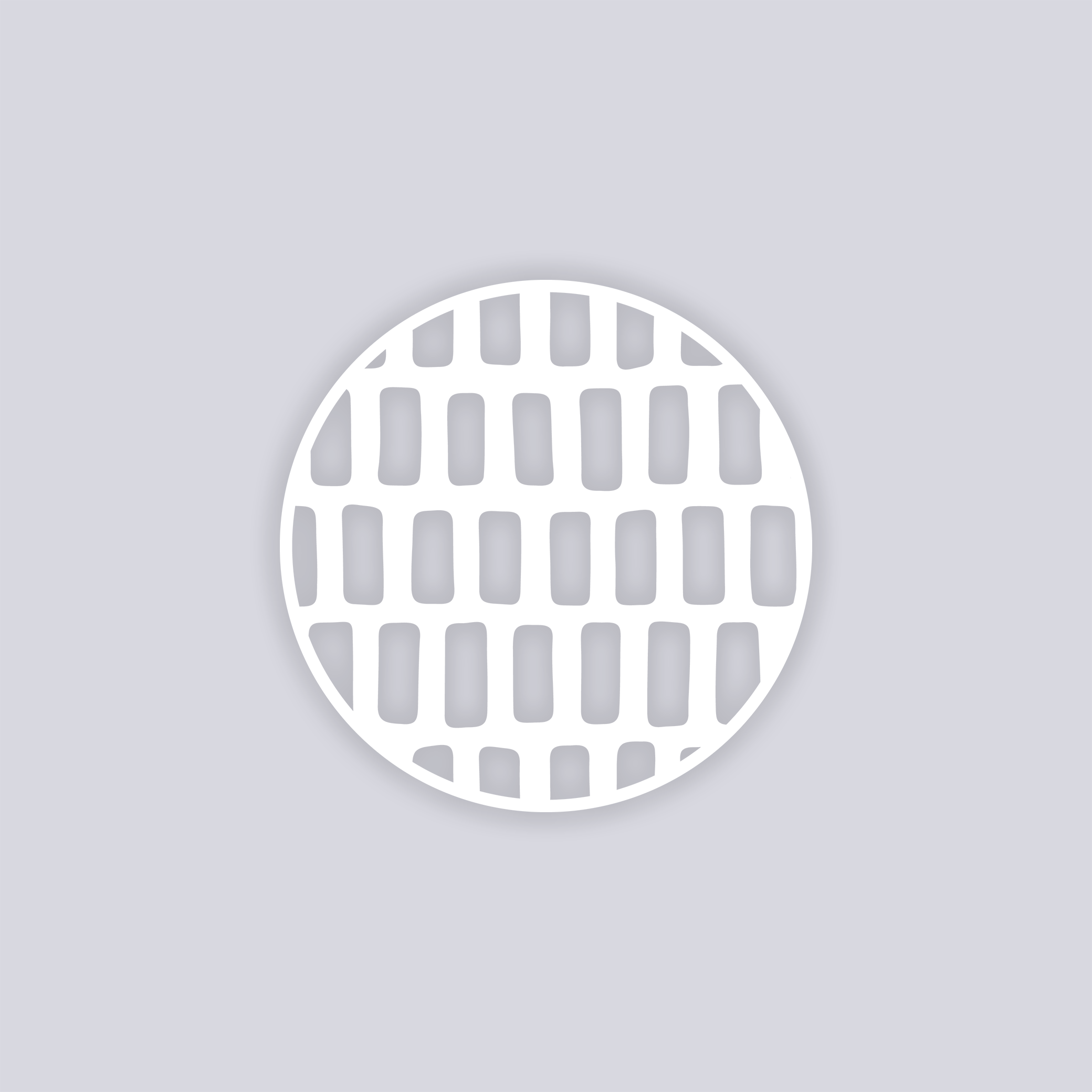 Brick Grid Circle Clay Stencil