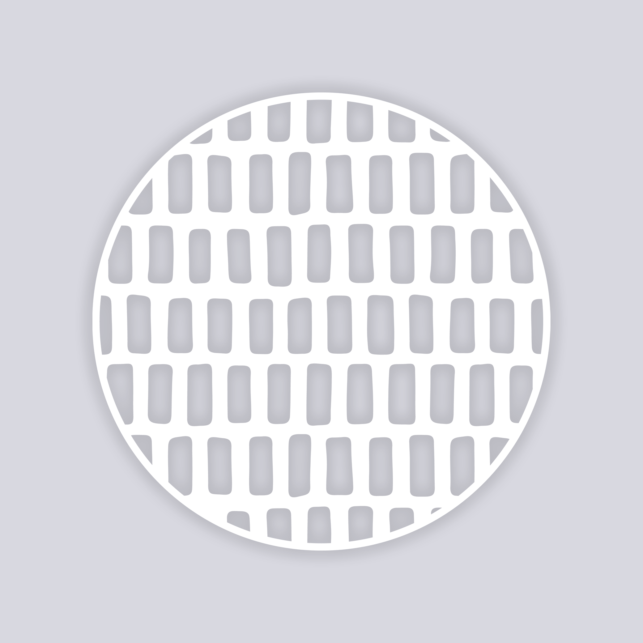Brick Grid Circle Clay Stencil