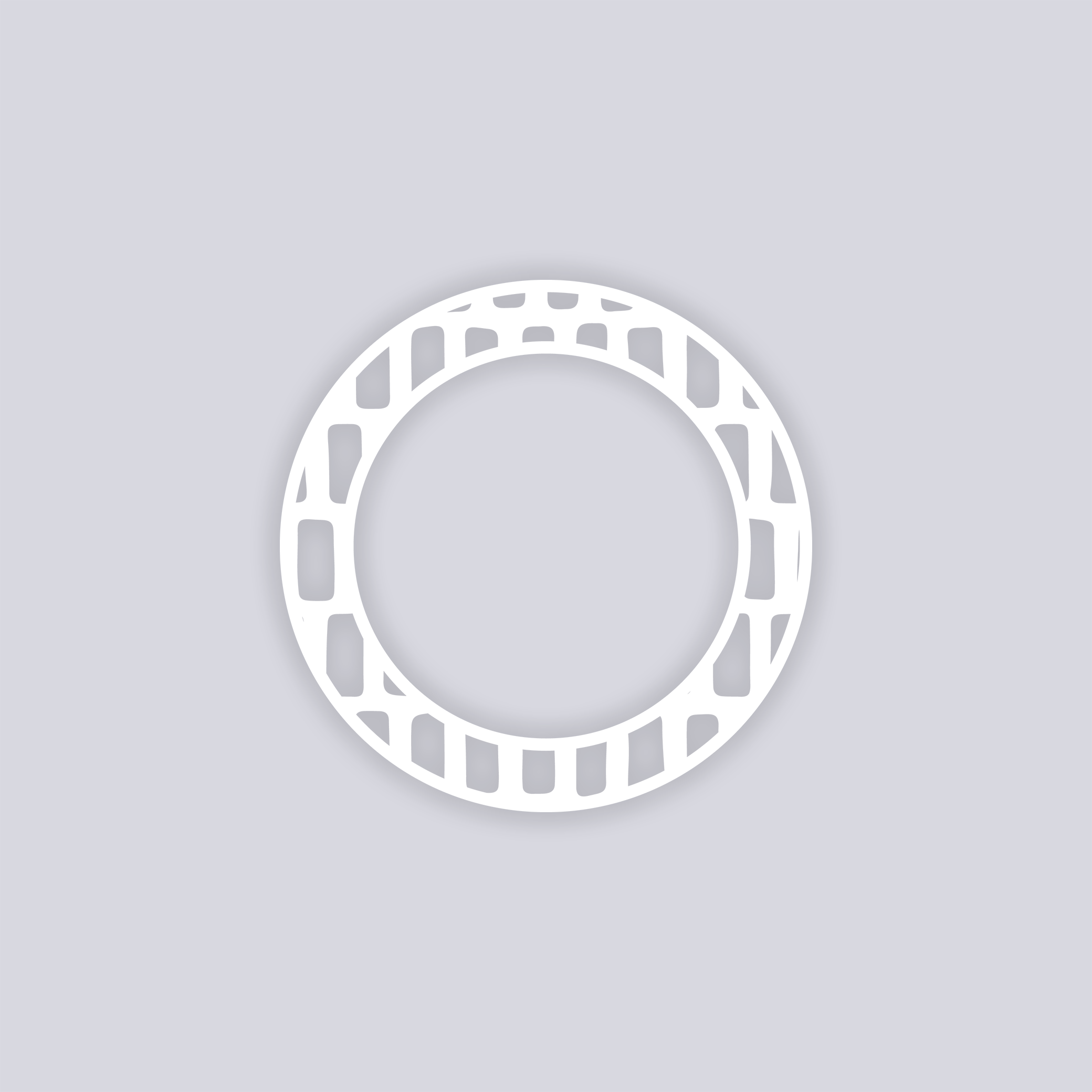 Brick Grid Circle Rim Clay Stencil