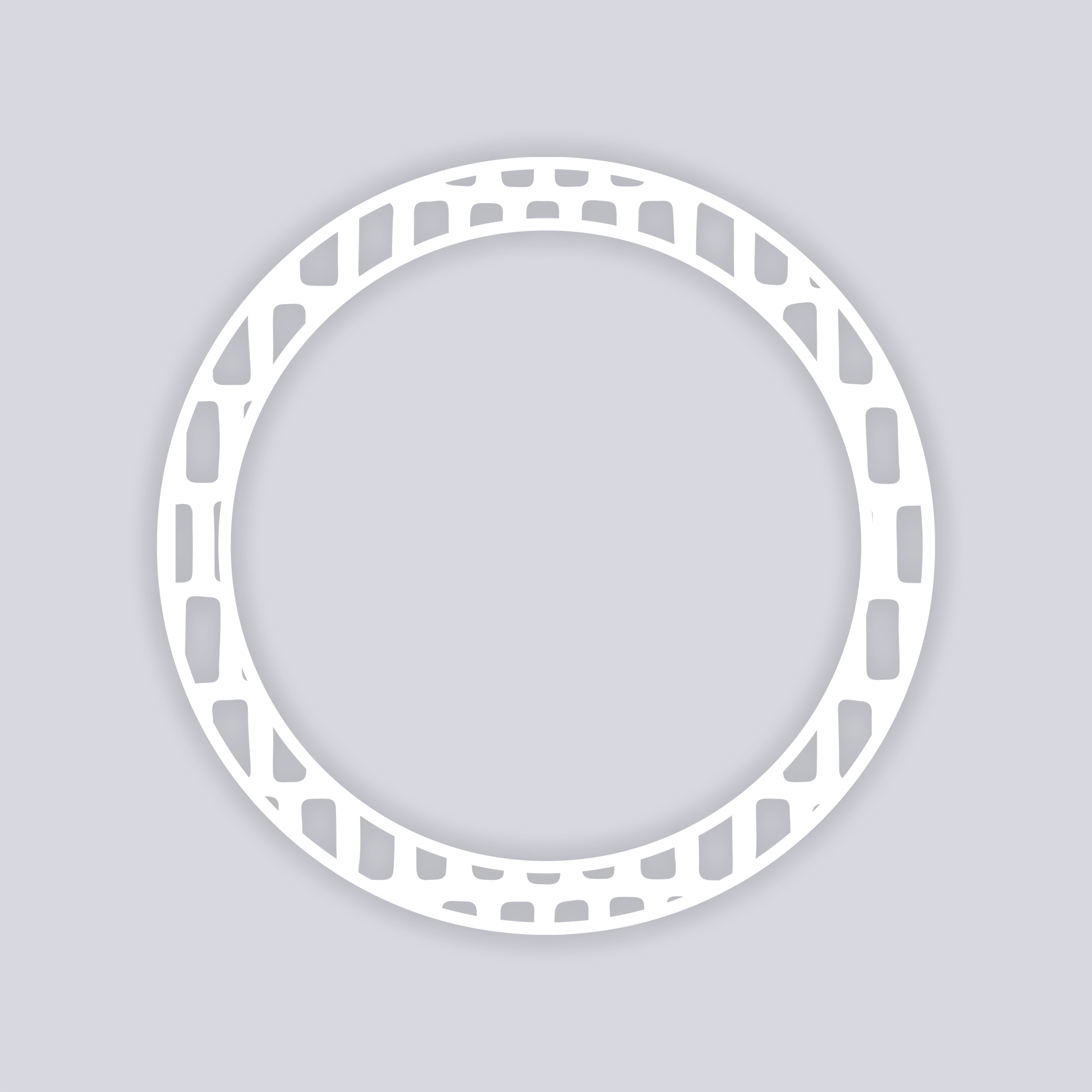 Brick Grid Circle Rim Clay Stencil