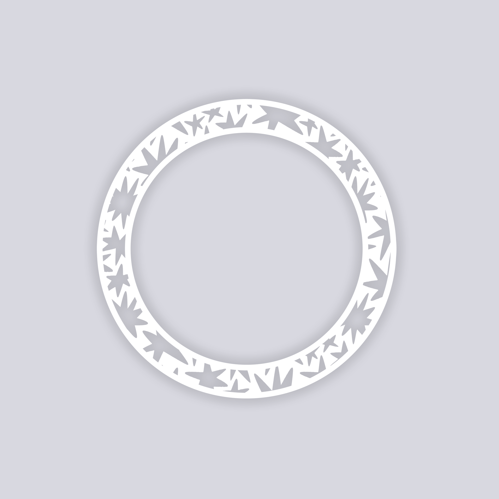 Starburst Circle Rim Clay Stencil