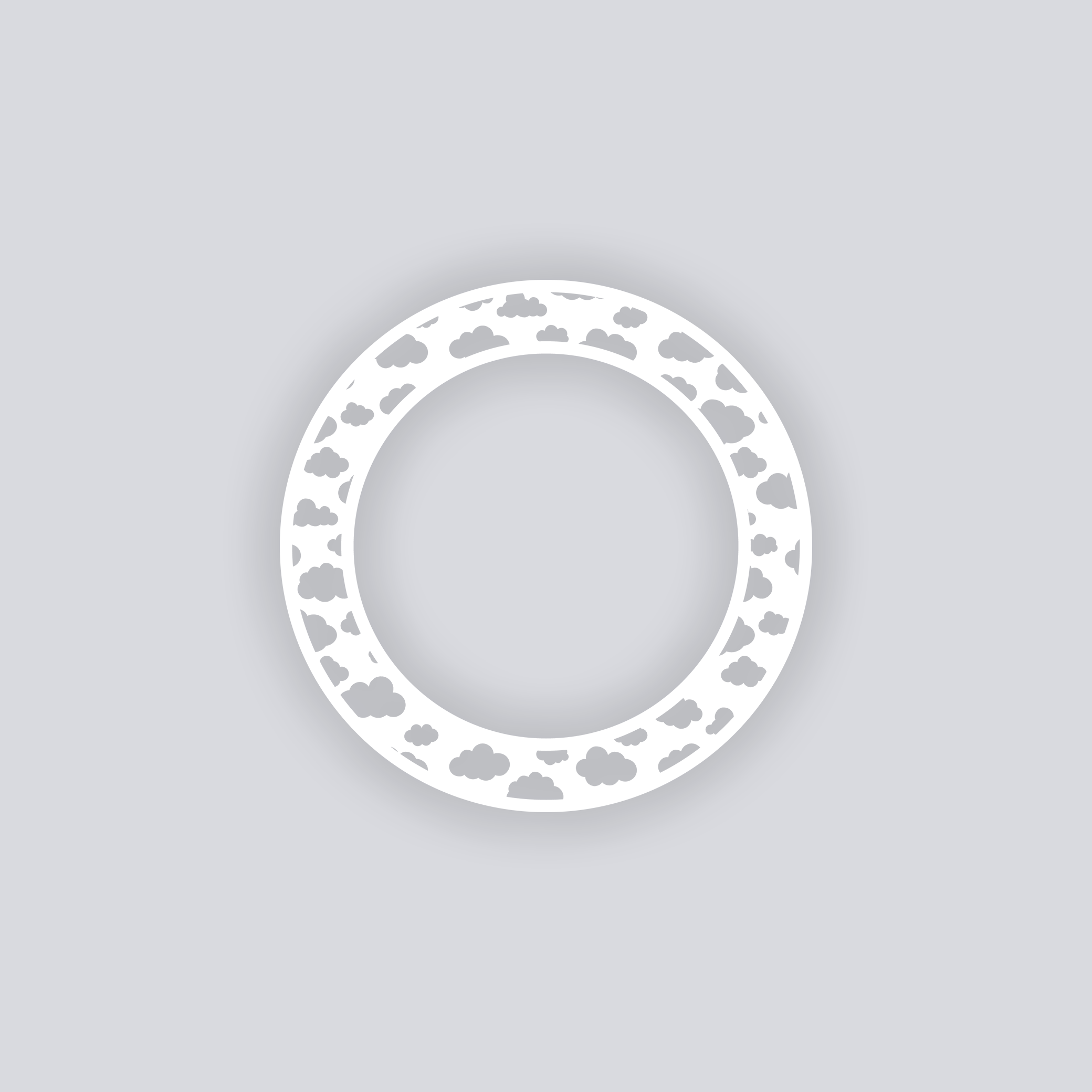 Cotton Clouds Circle Rim Clay Stencil