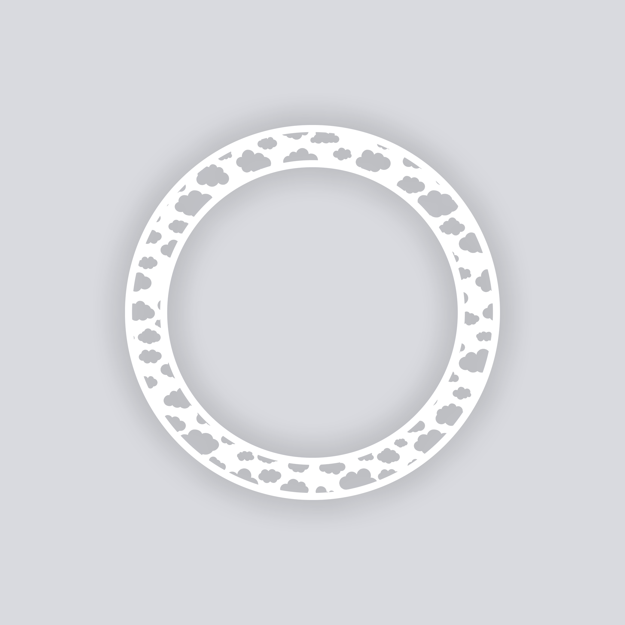 Cotton Clouds Circle Rim Clay Stencil