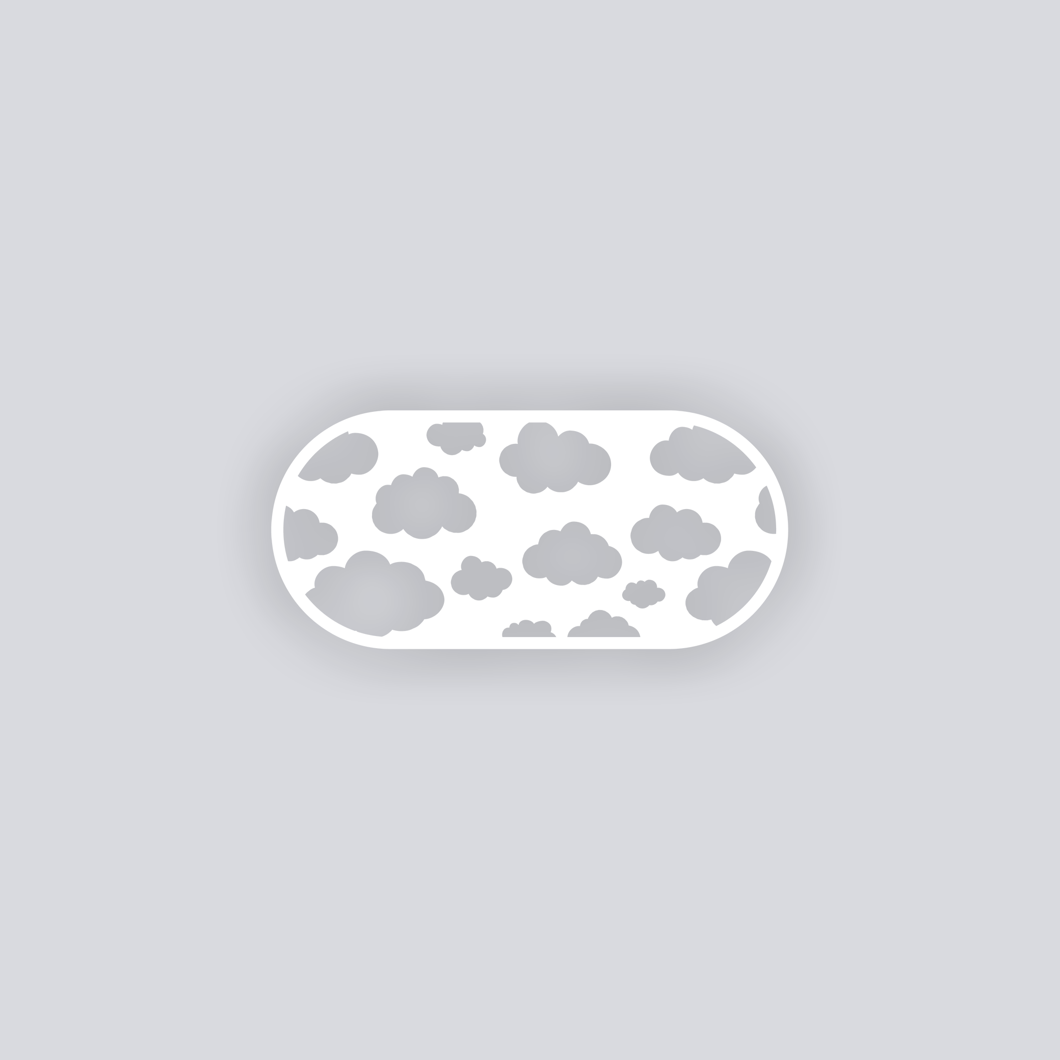 Cotton Clouds Rounded Rectangle Face Clay Stencil