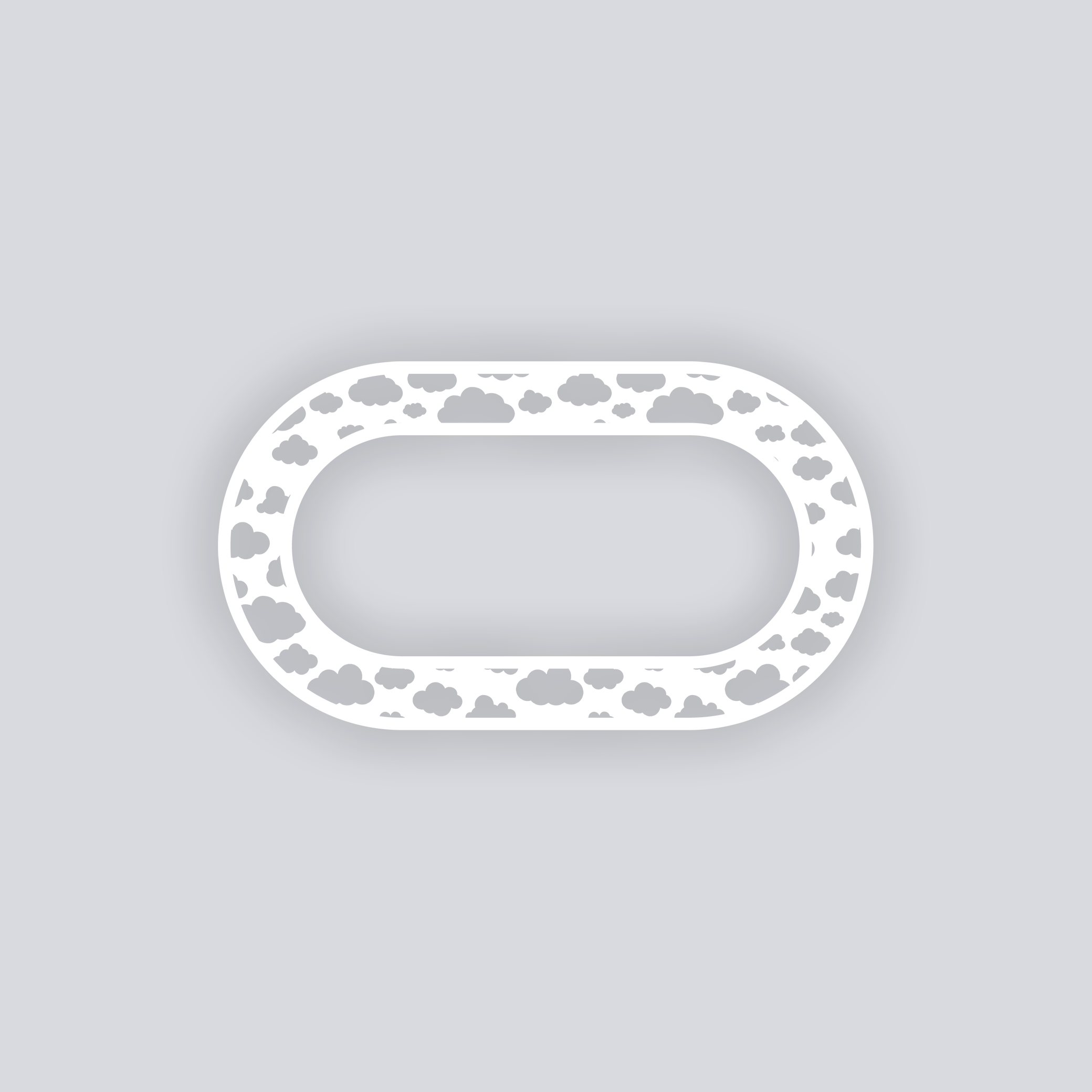 Cotton Clouds Rounded Rectangle Rim Clay Stencil