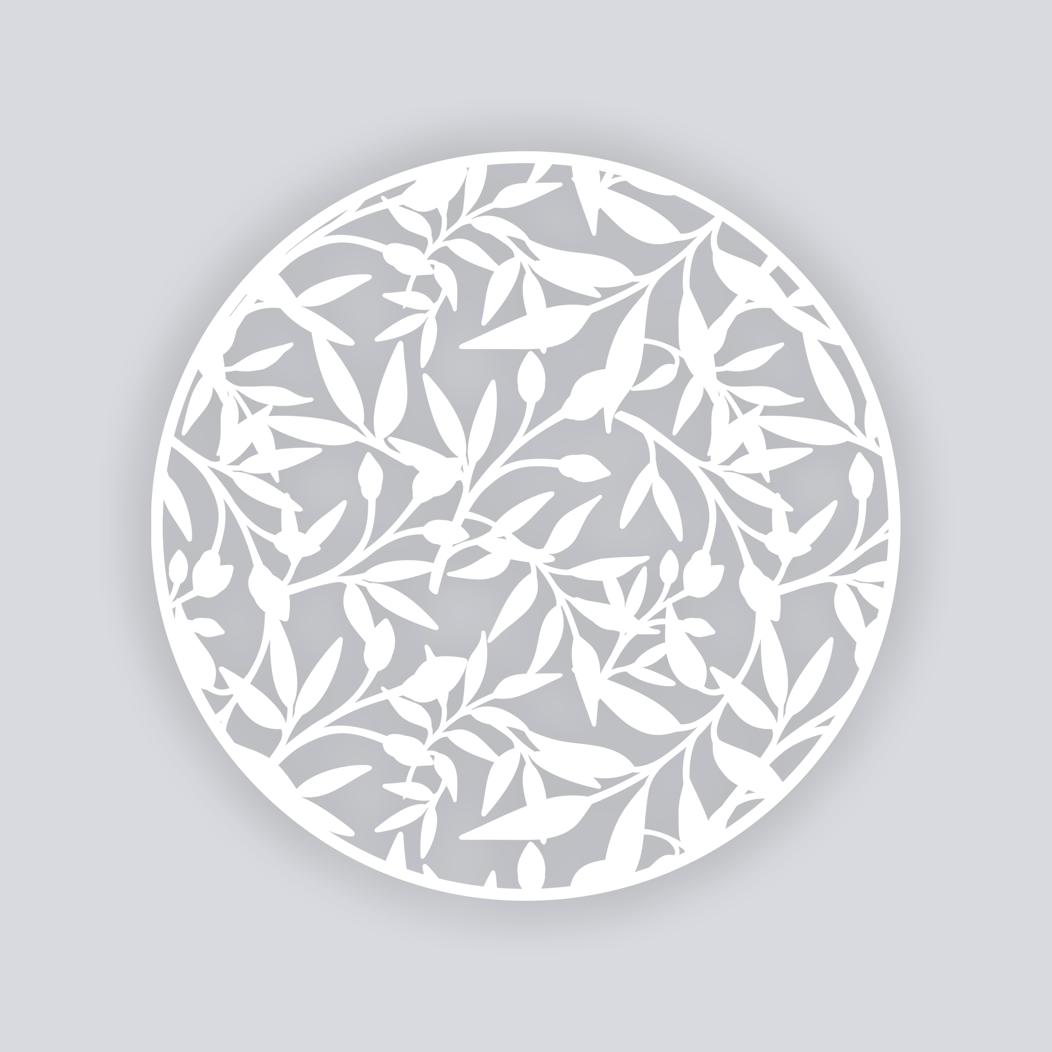 Dancing Leaves Circle Clay Stencil
