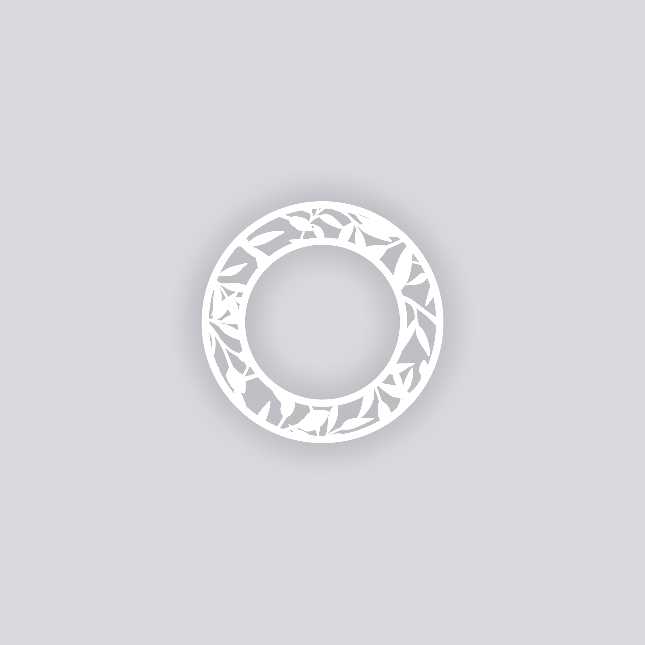 Dancing Leaves Circle Rim Clay Stencil