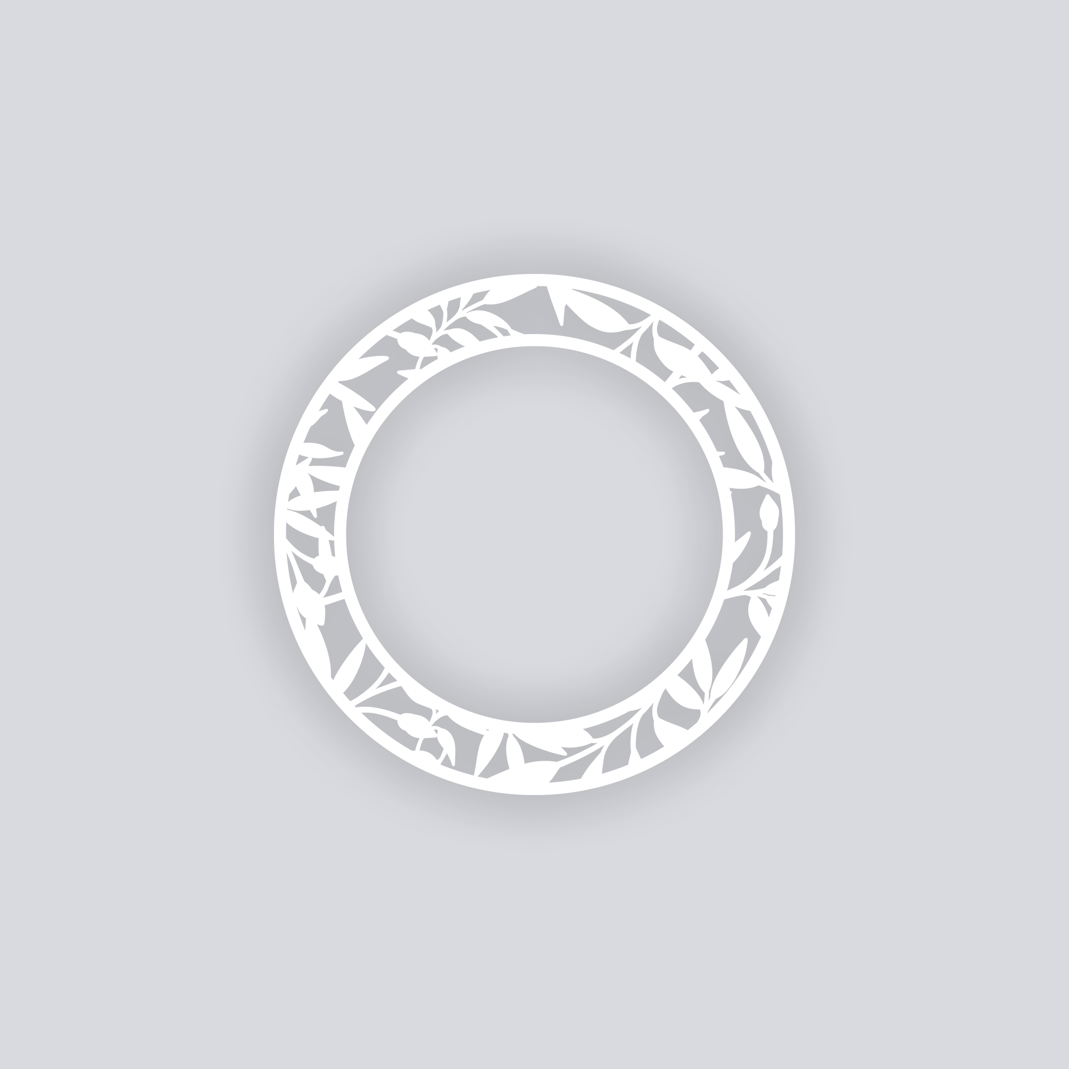 Dancing Leaves Circle Rim Clay Stencil