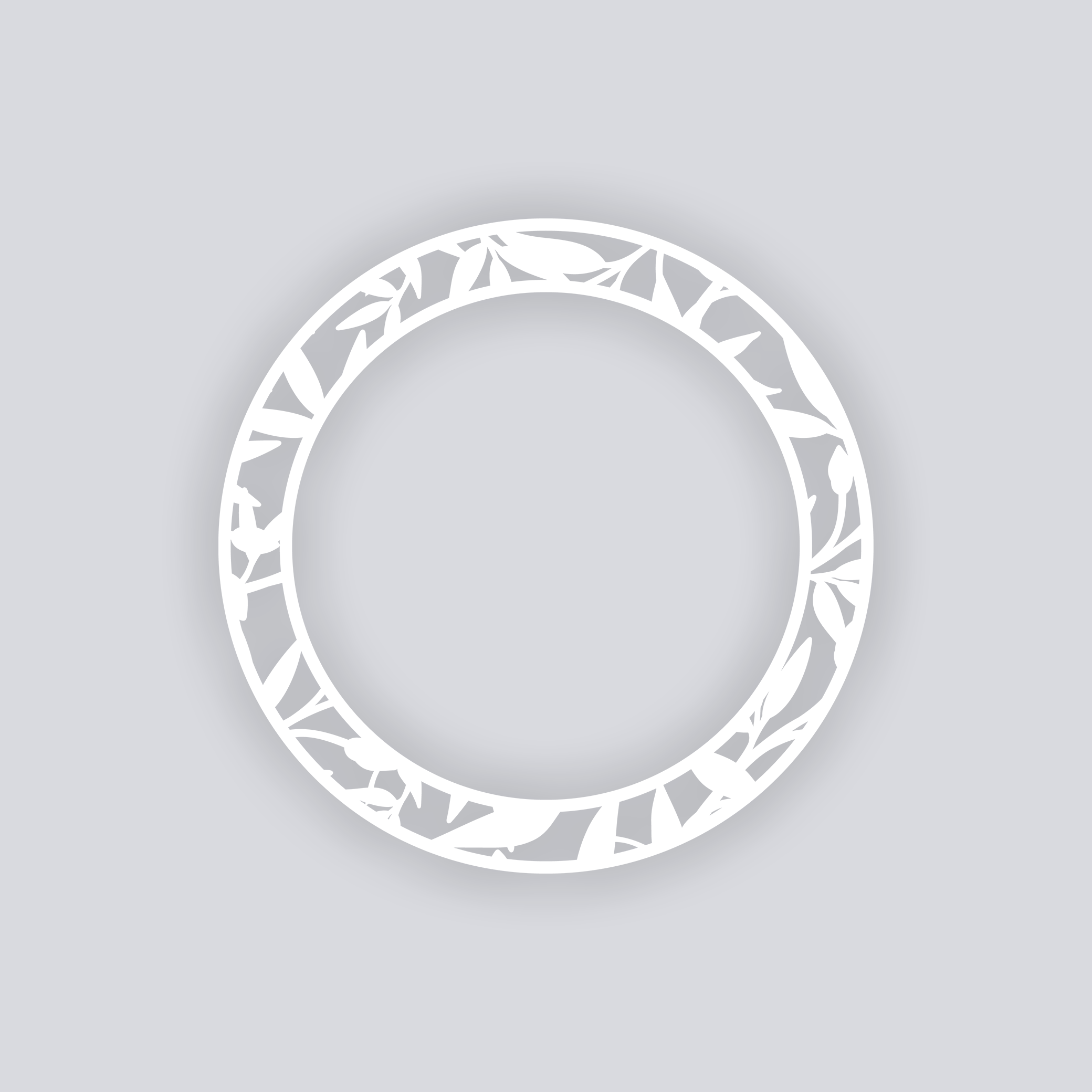 Dancing Leaves Circle Rim Clay Stencil