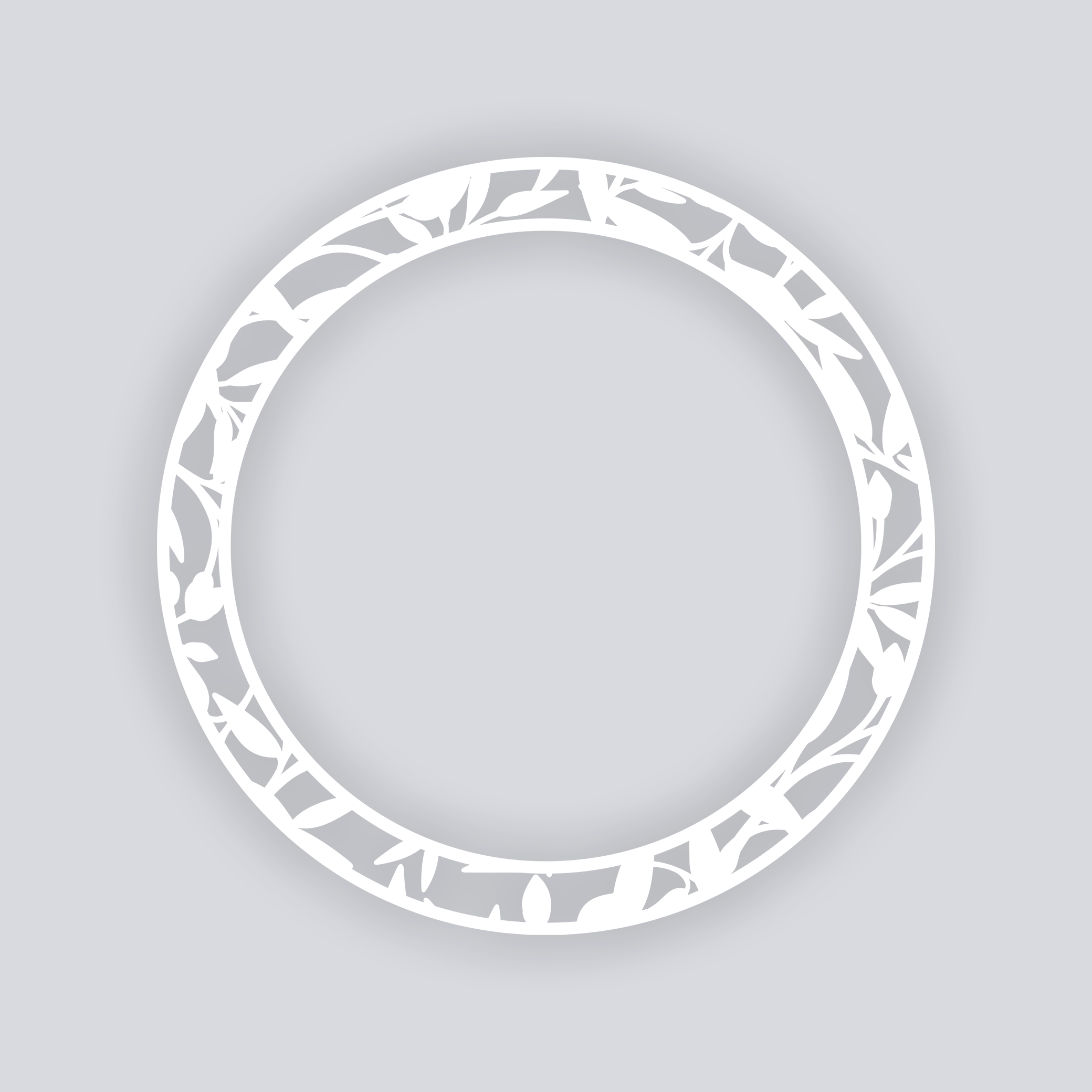 Dancing Leaves Circle Rim Clay Stencil