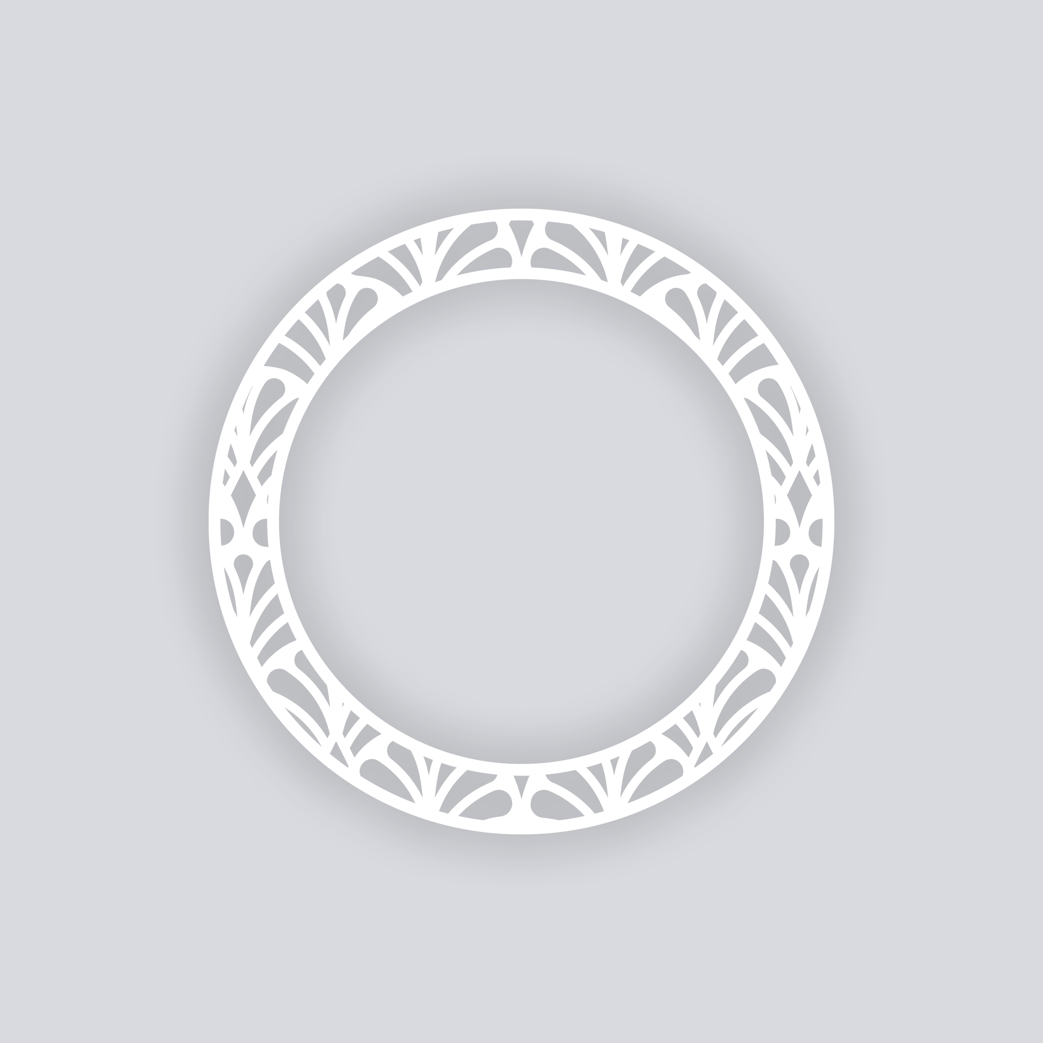 Deco Fans Circle Rim Clay Stencil