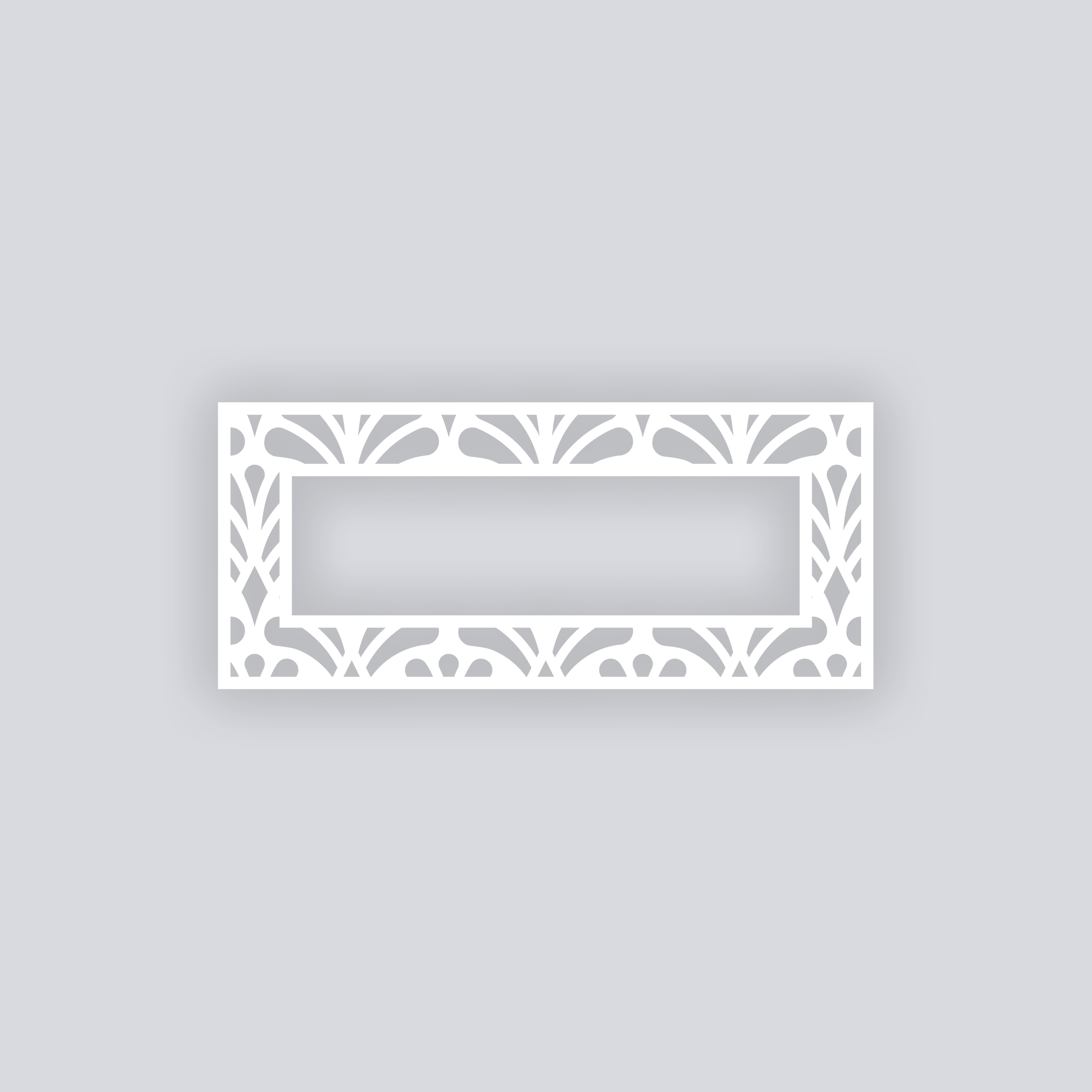 Deco Fans Rectangle Rim Clay Stencil