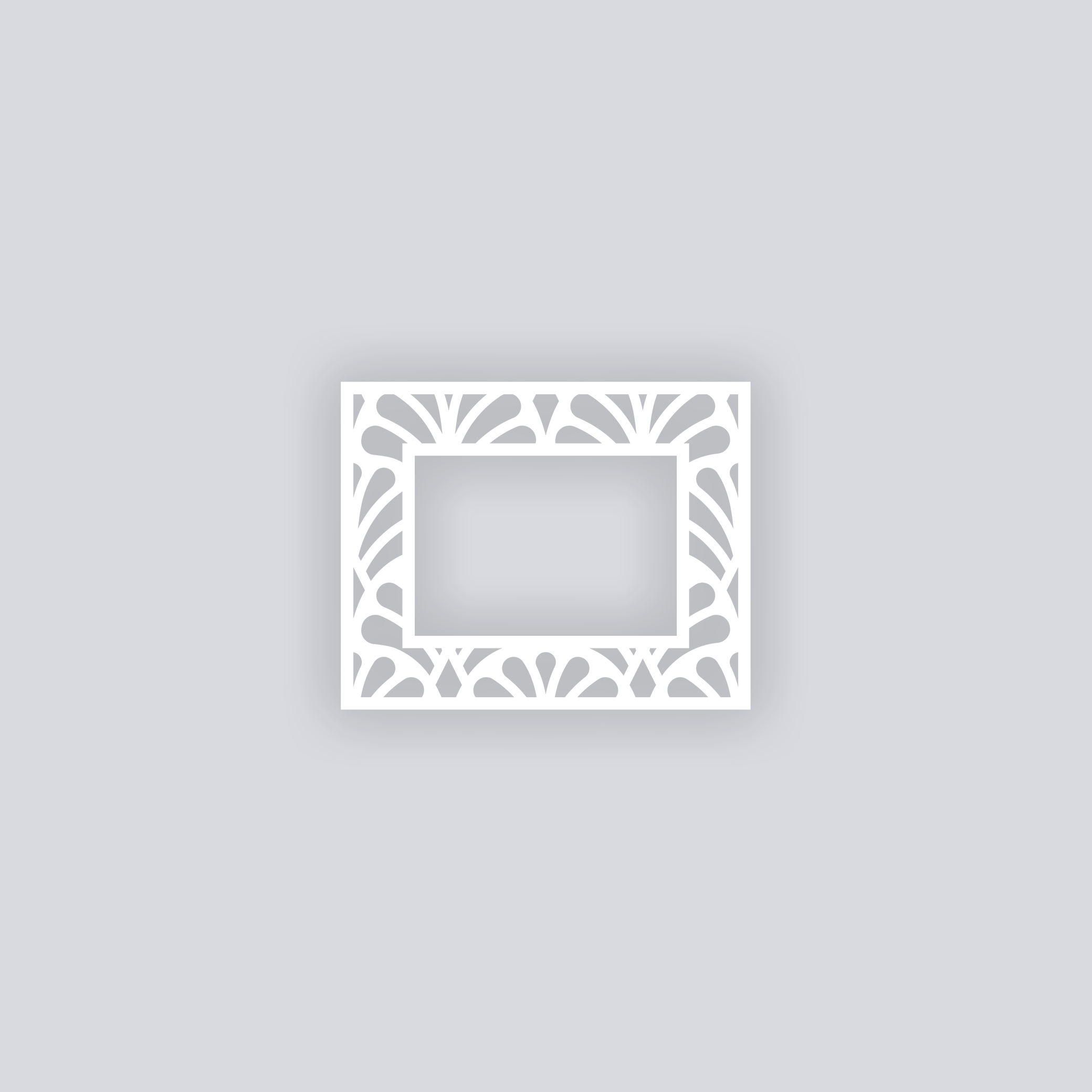 Deco Fans Rectangle Rim Clay Stencil