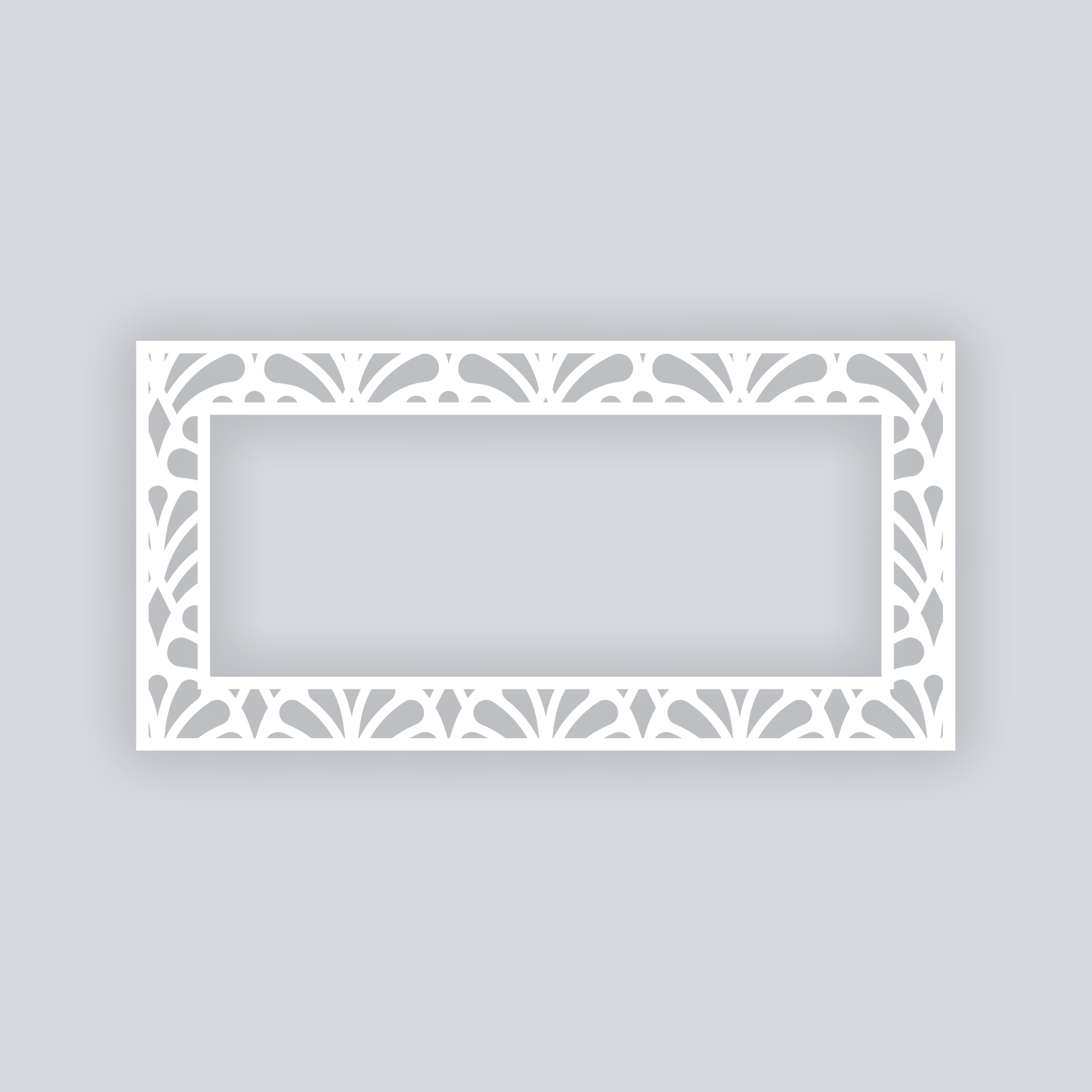 Deco Fans Rectangle Rim Clay Stencil