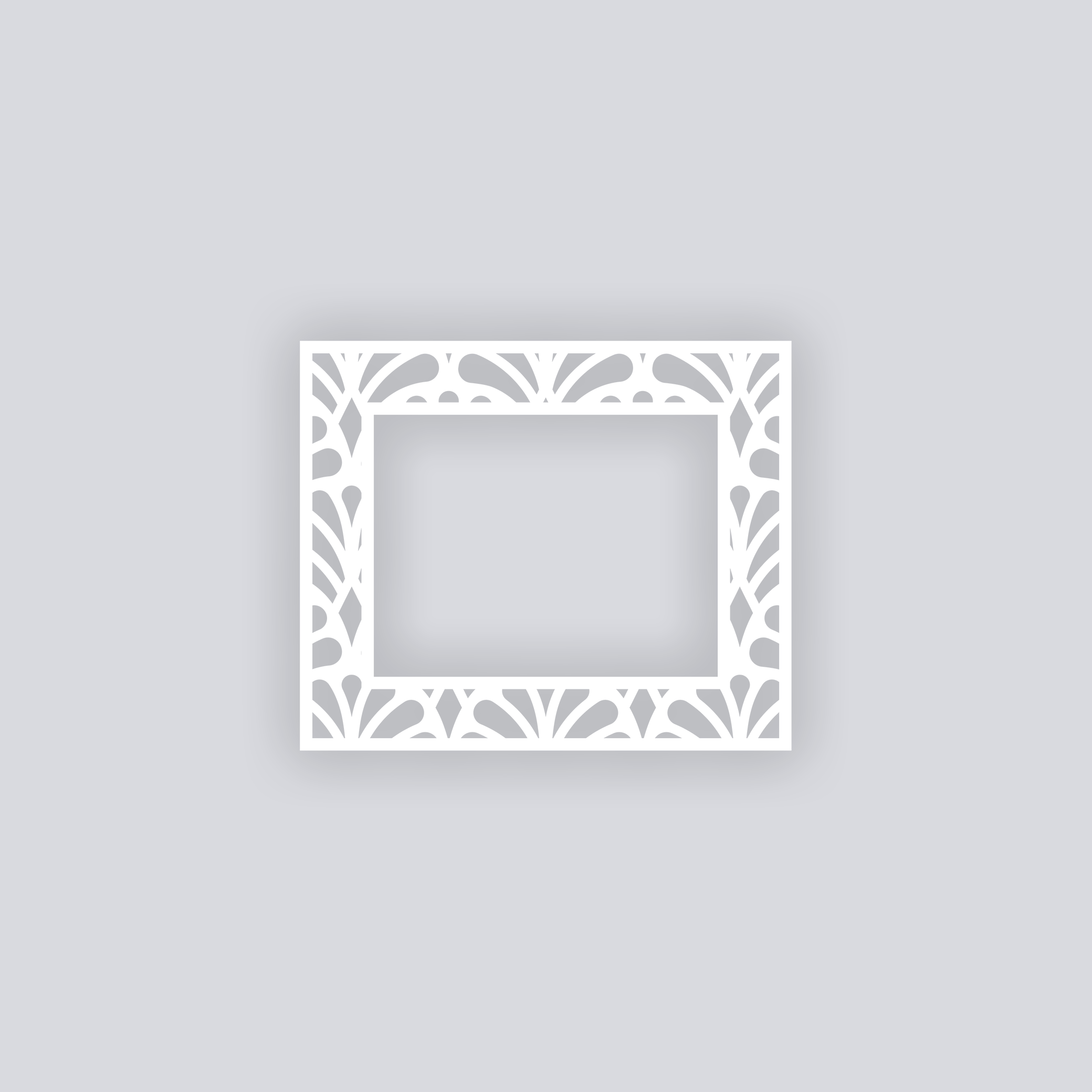 Deco Fans Rectangle Rim Clay Stencil