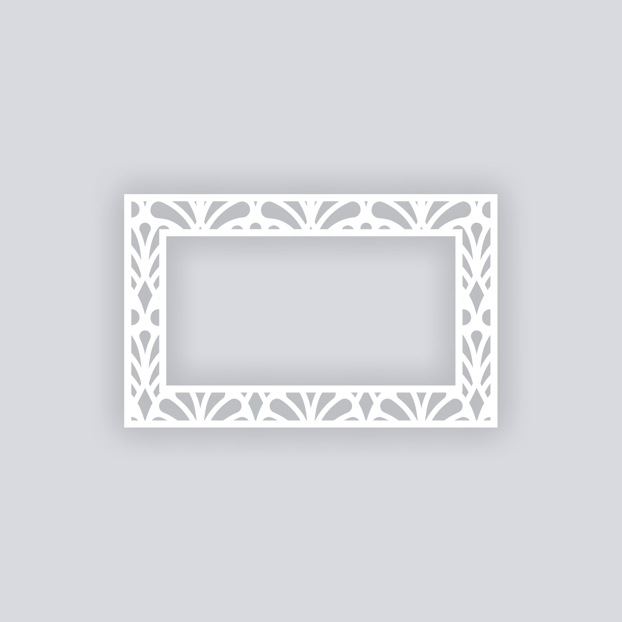 Deco Fans Rectangle Rim Clay Stencil