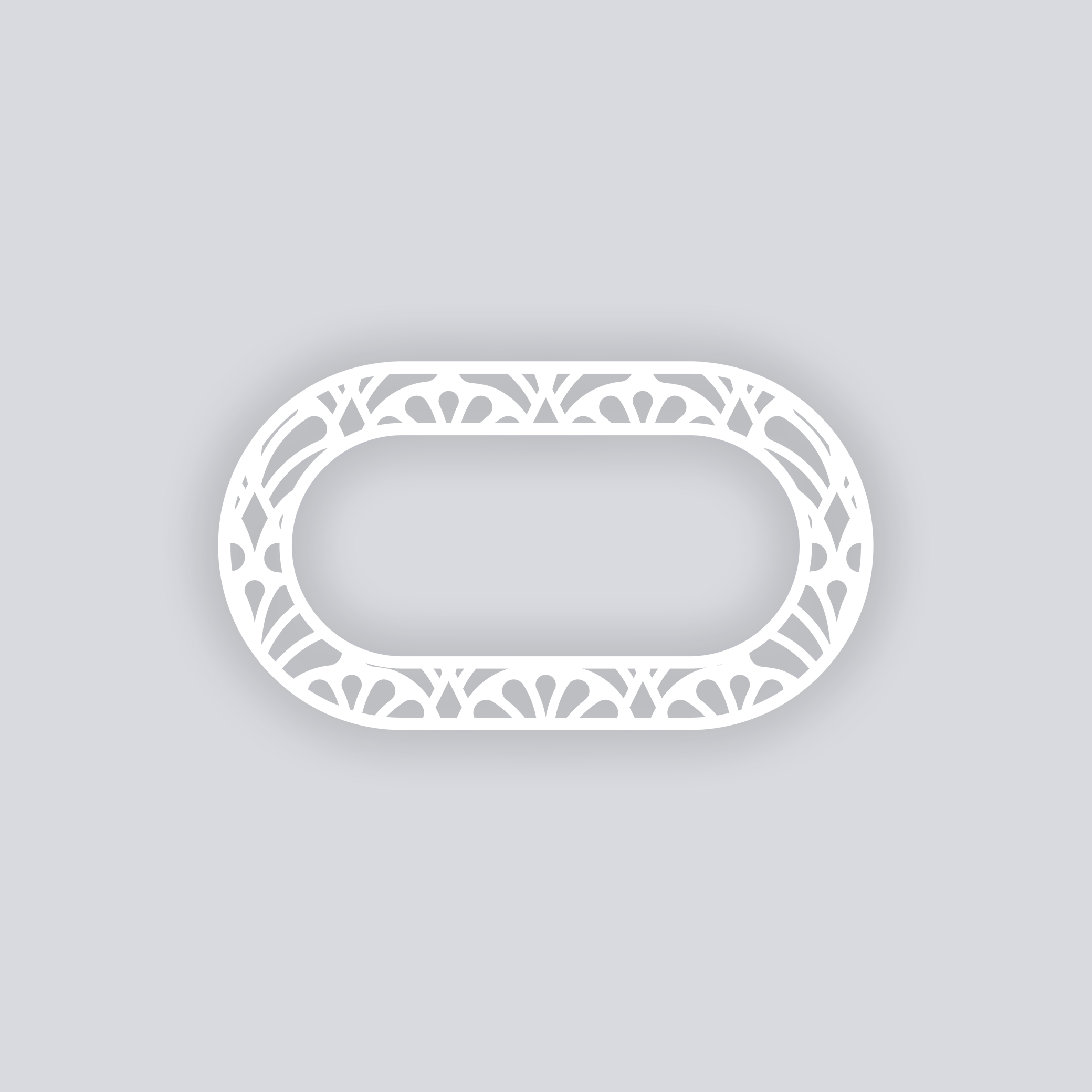 Deco Fans Rounded Rectangle Rim Clay Stencil