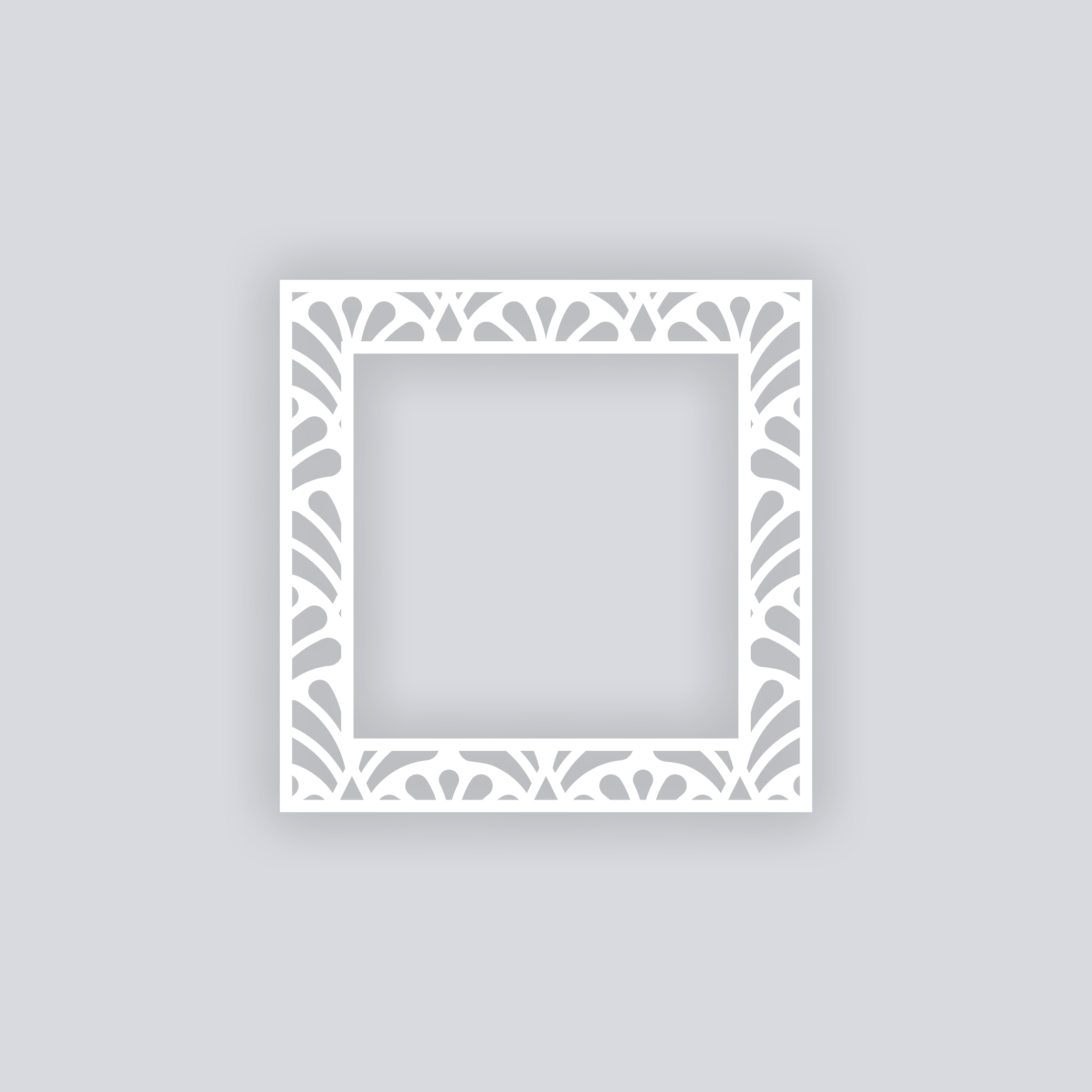 Deco Fans Square Rim Clay Stencil