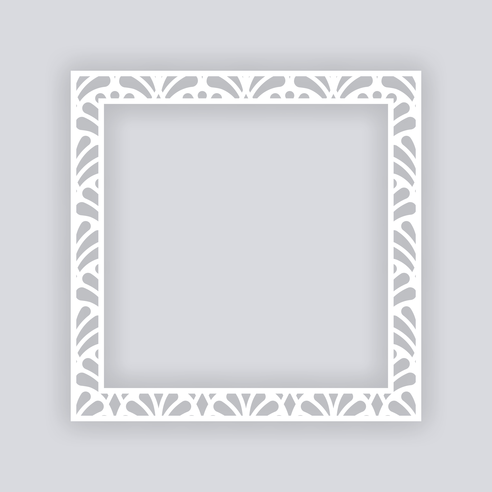 Deco Fans Square Rim Clay Stencil