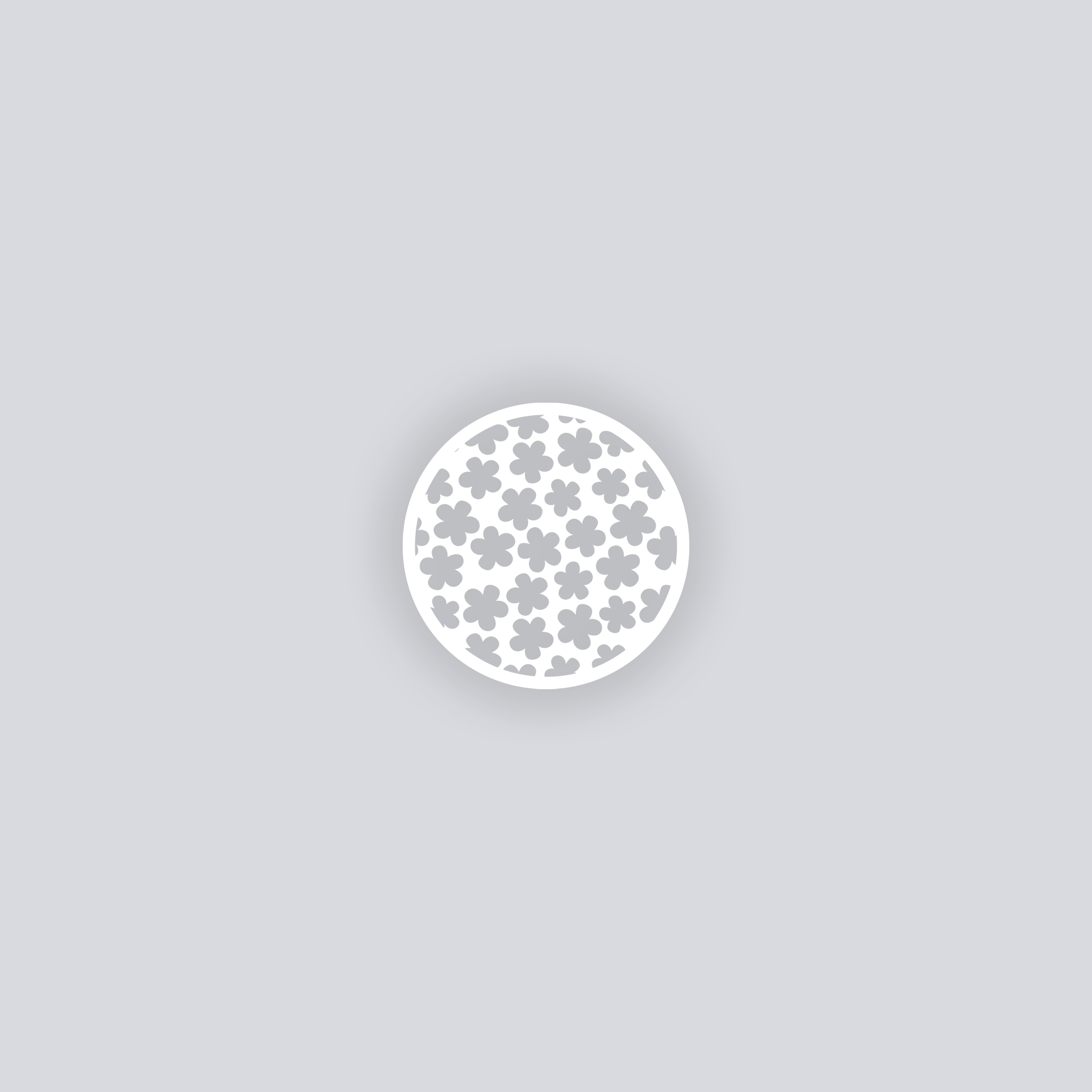 Ditsy Flowers Circle Clay Stencil