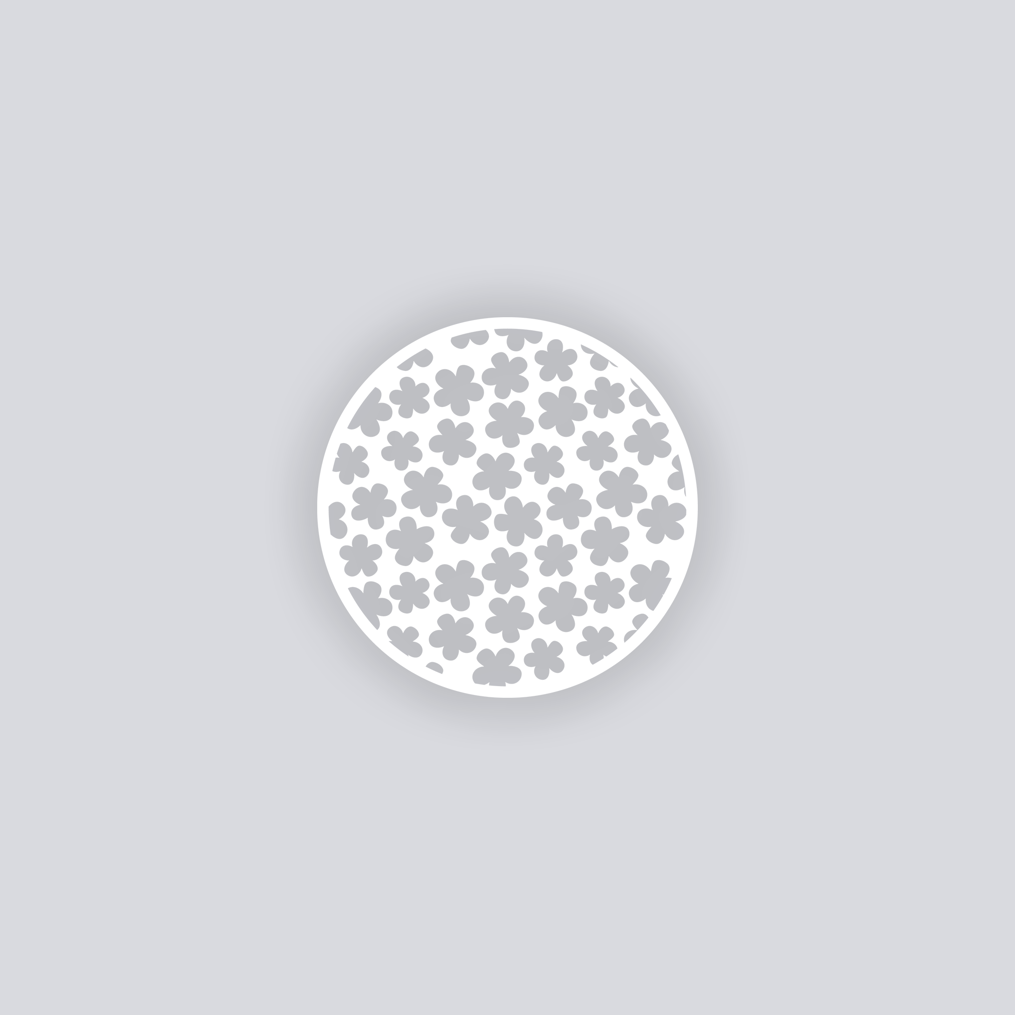 Ditsy Flowers Circle Clay Stencil