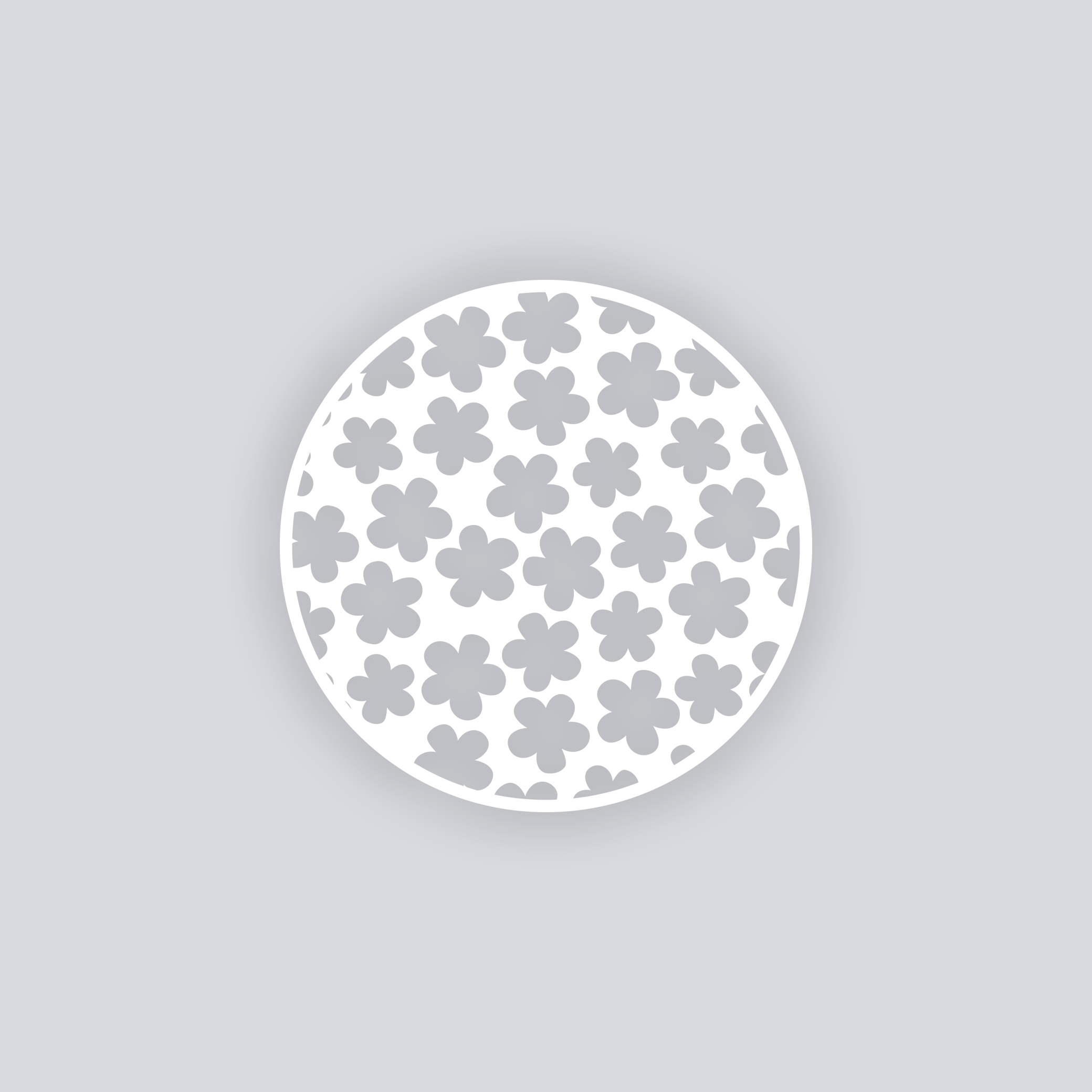 Ditsy Flowers Circle Clay Stencil