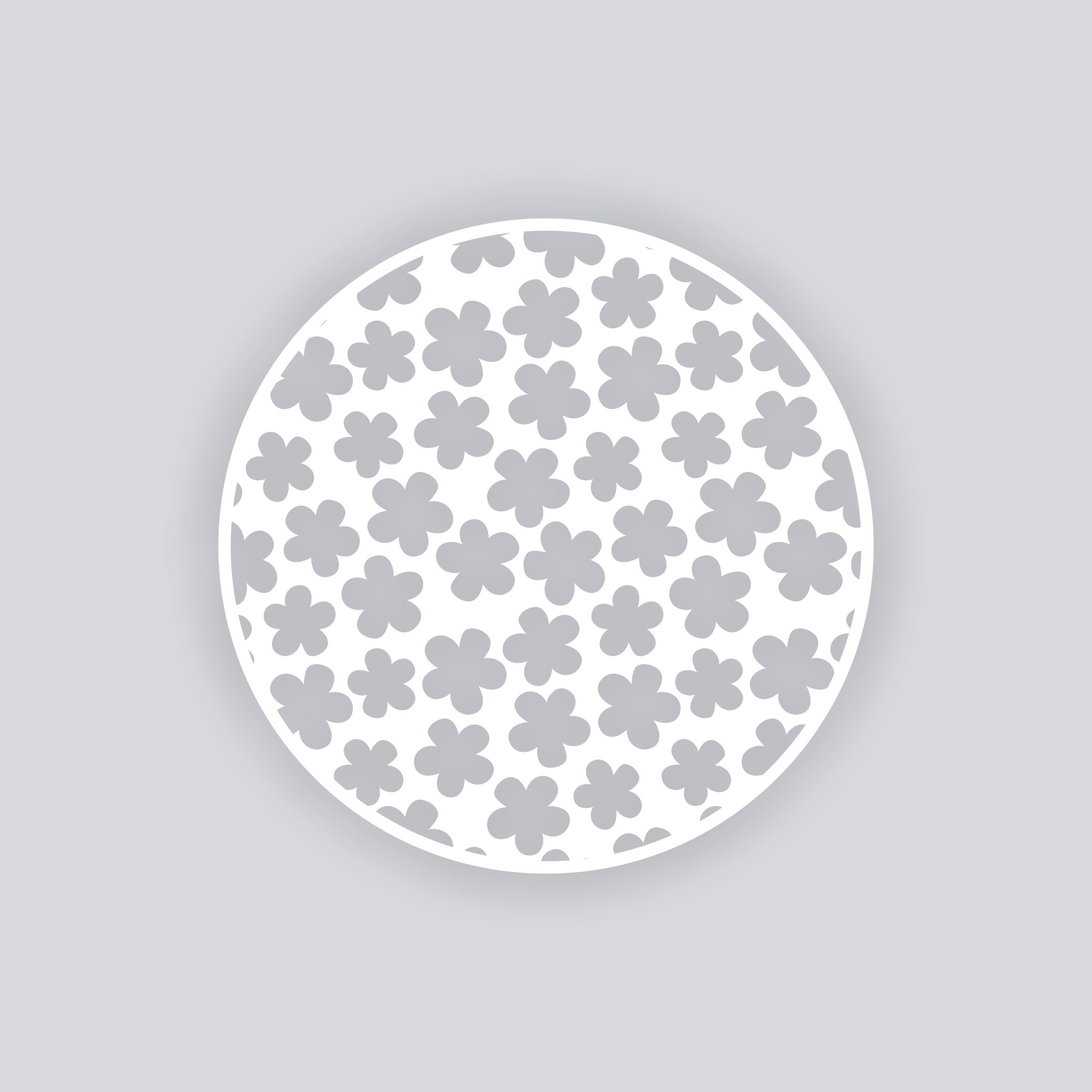 Ditsy Flowers Circle Clay Stencil