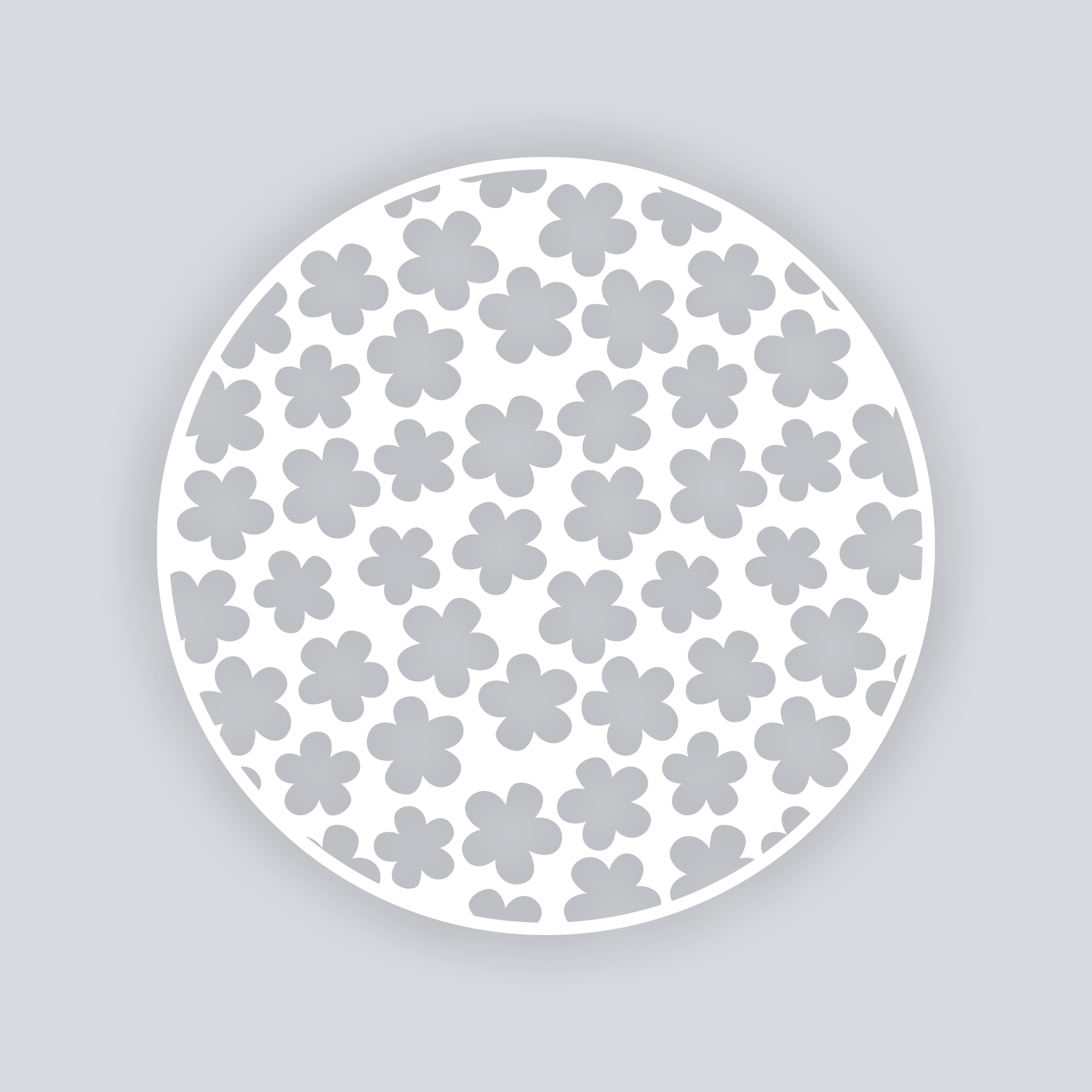 Ditsy Flowers Circle Clay Stencil