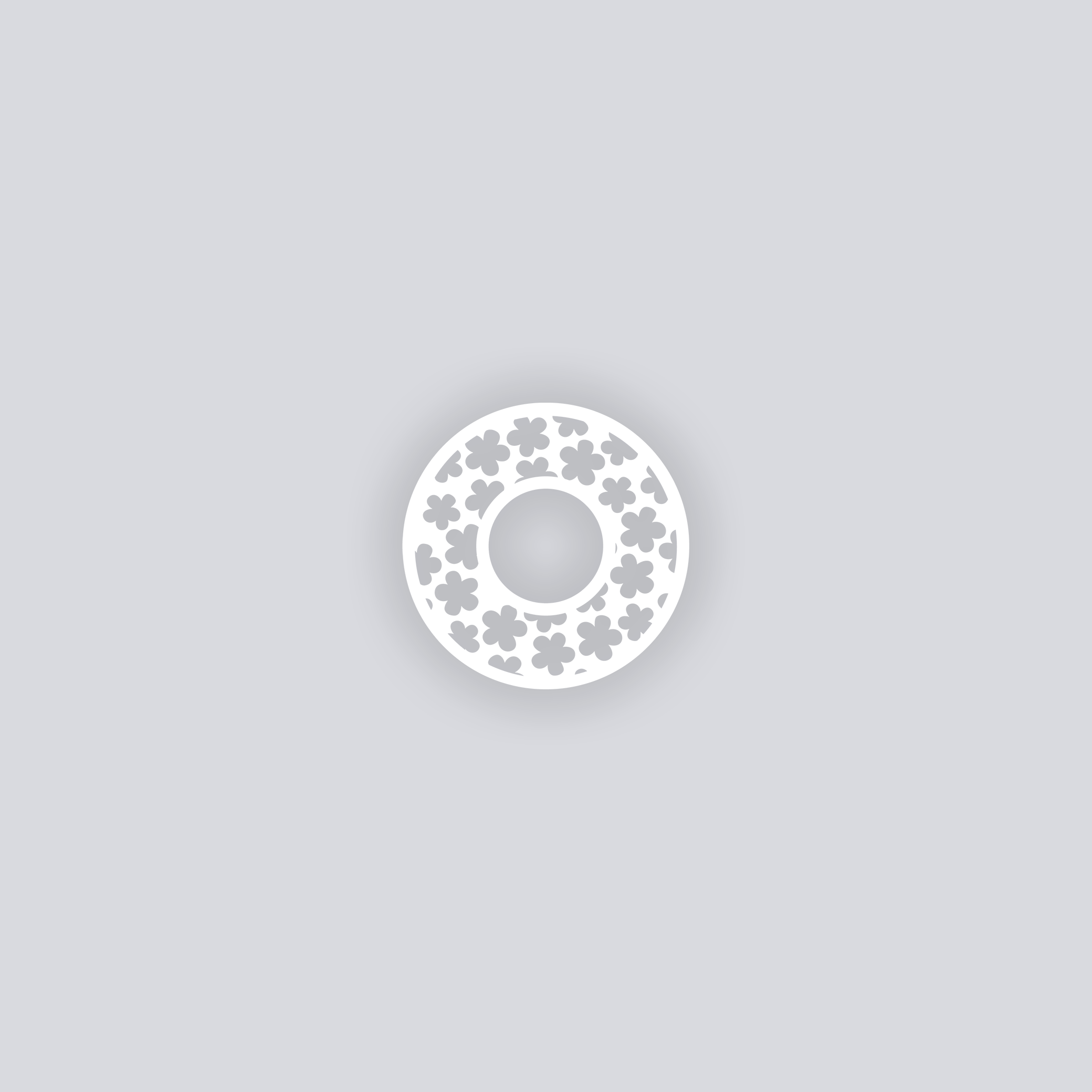 Ditsy Flowers Circle Rim Clay Stencil