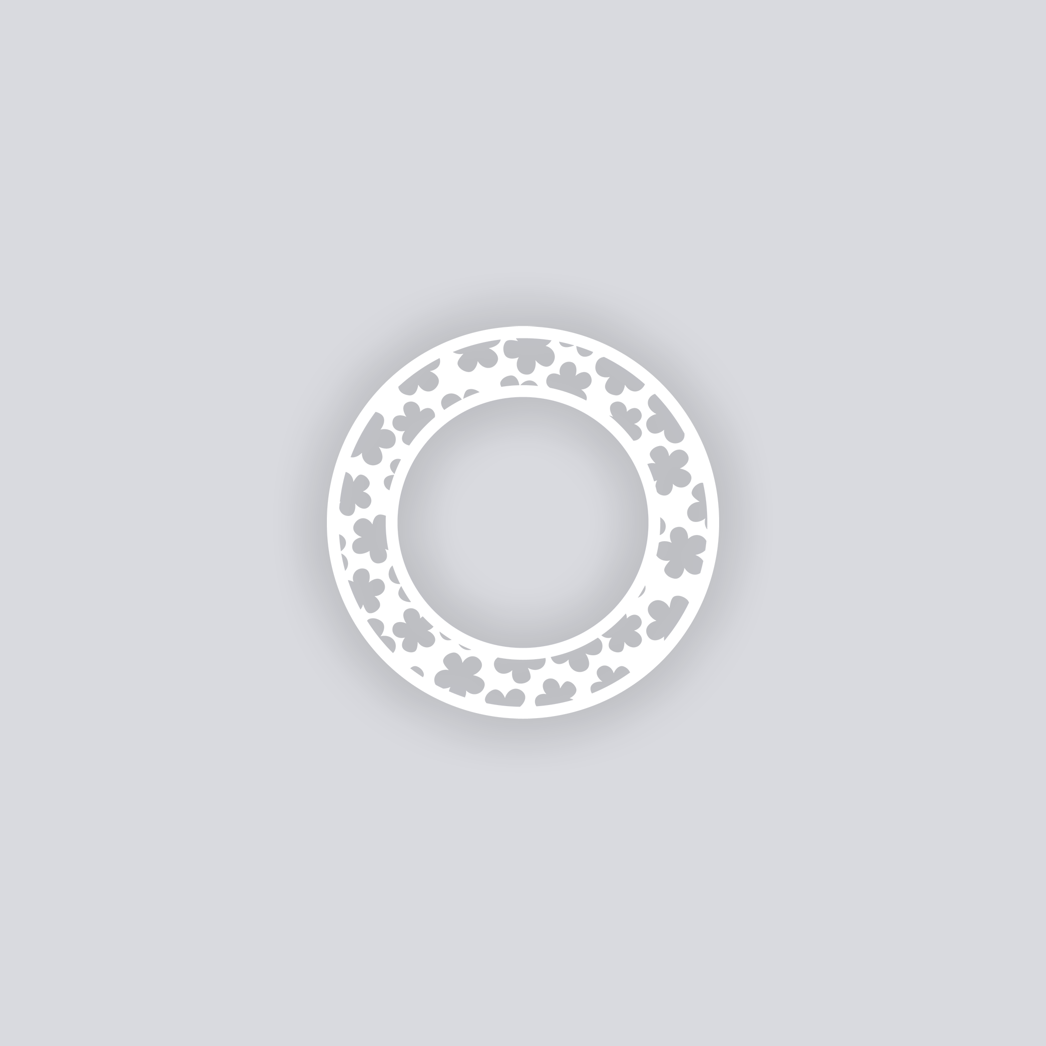 Ditsy Flowers Circle Rim Clay Stencil