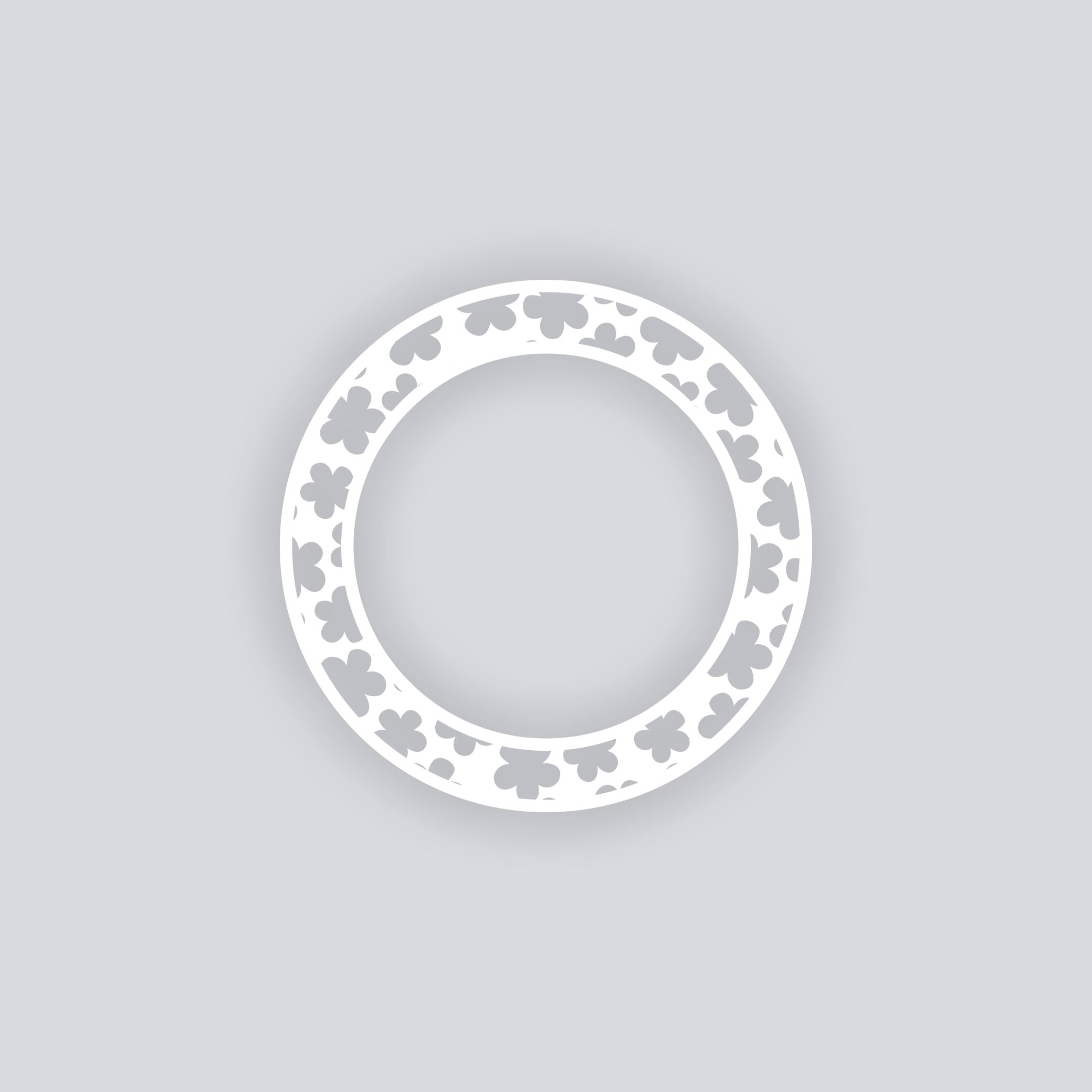 Ditsy Flowers Circle Rim Clay Stencil